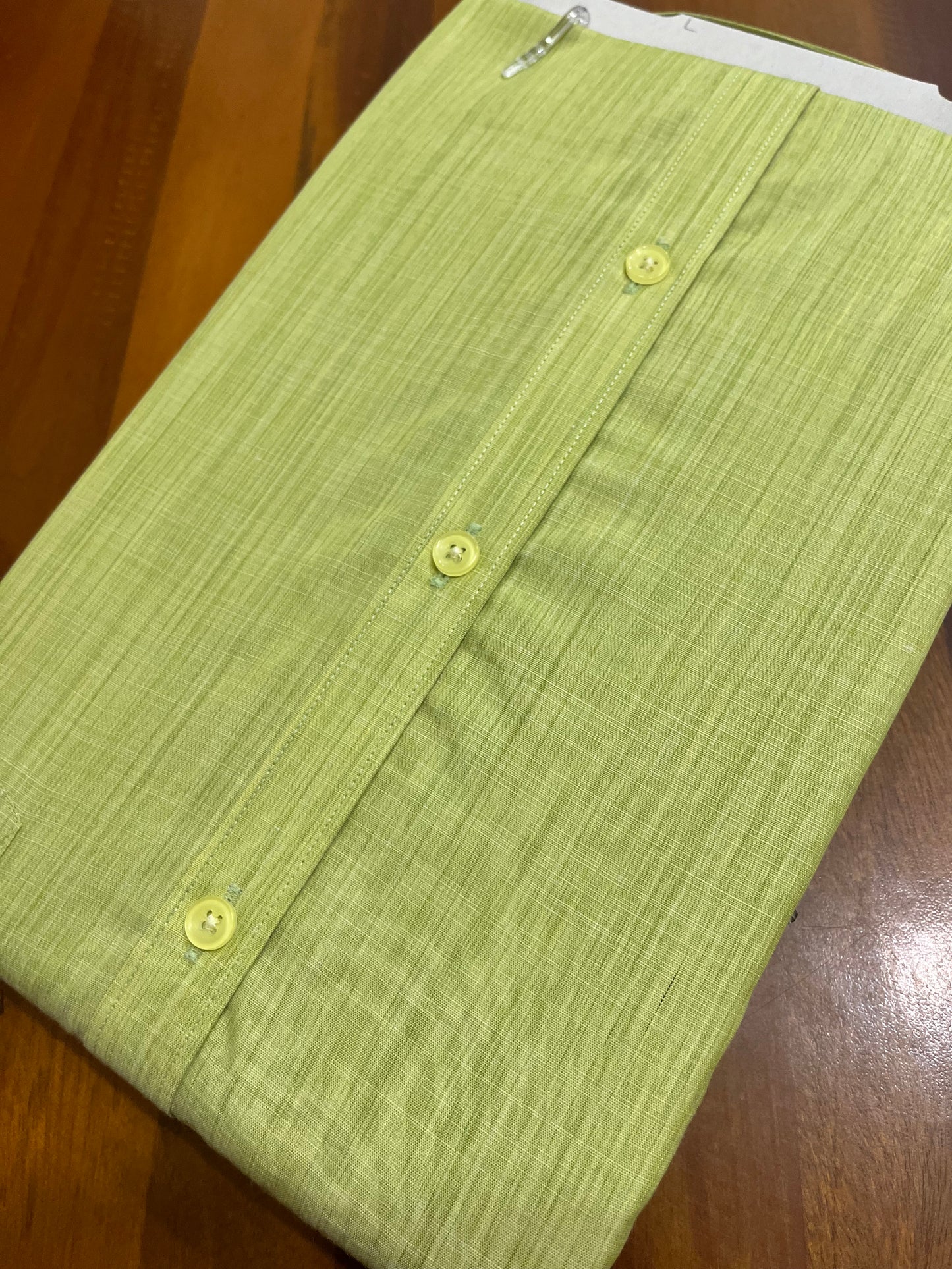 Pure Cotton Light Green Shaded Shirt (44 HS)