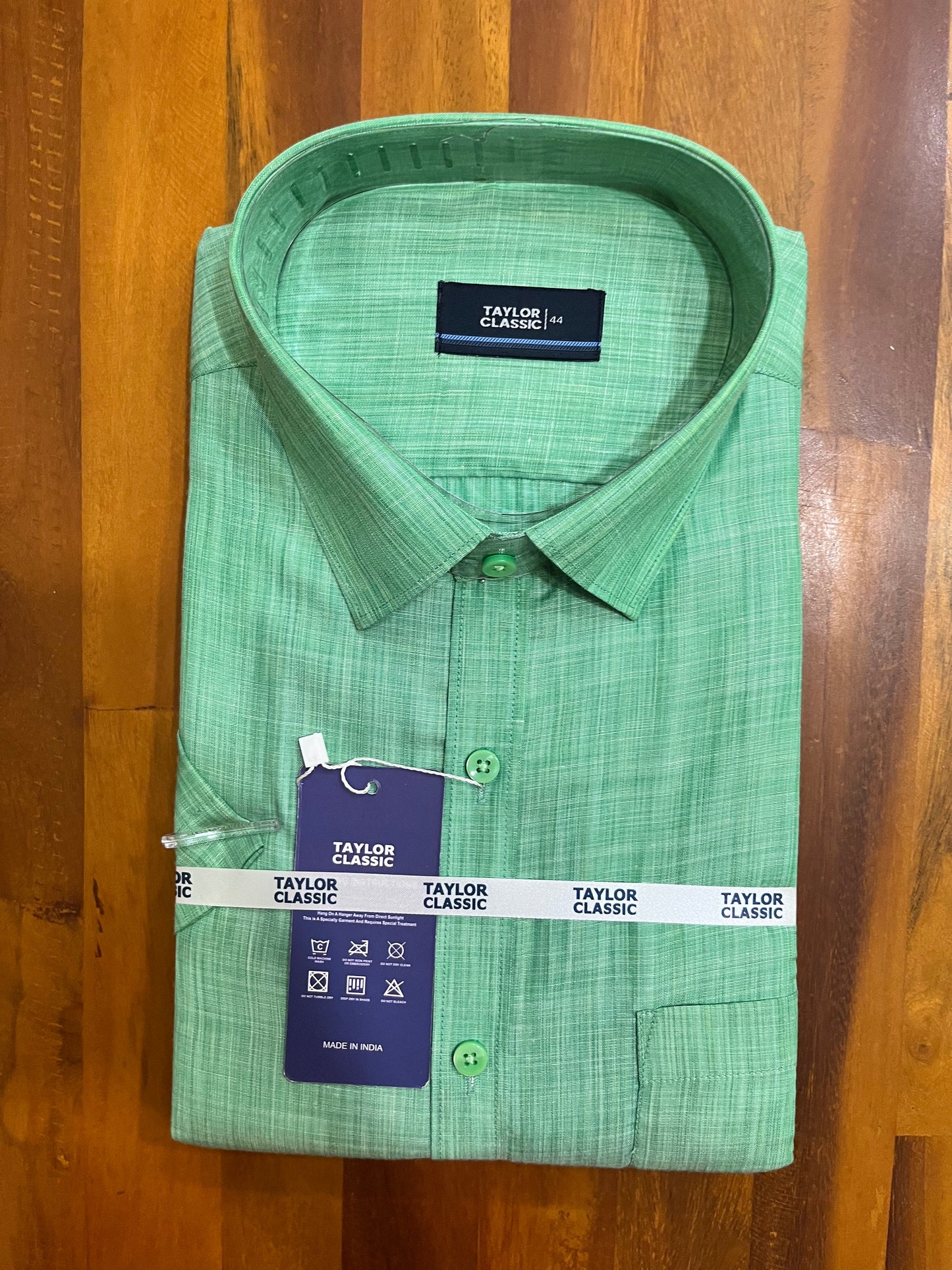 Pure Cotton Green Shaded Shirt (44 HS)