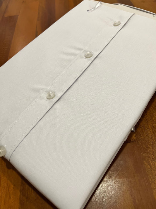 Pure Cotton Pure White Solid Shirt (38 HS)