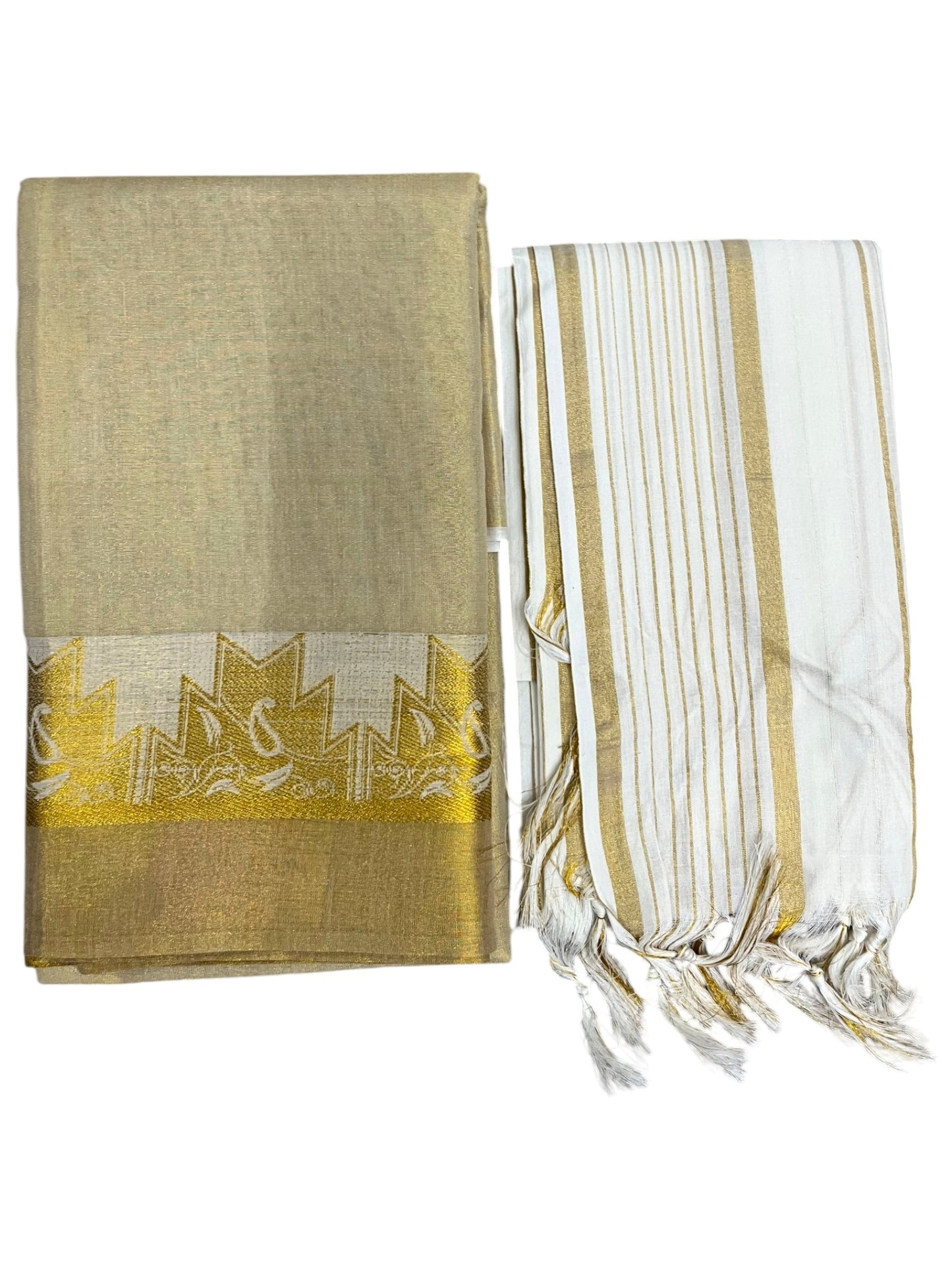 Southloon Tissue Churidar Salwar Suit Unstiched Material with Woven Design on Border (include Lines Shawl / Dupatta) SL601