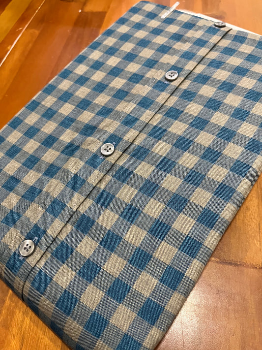 Pure Cotton Green Check Design Shirt (40 FS)