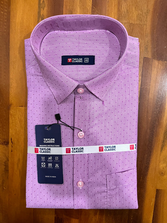Pure Cotton Violet Dot Printed Shirt (40 FS)