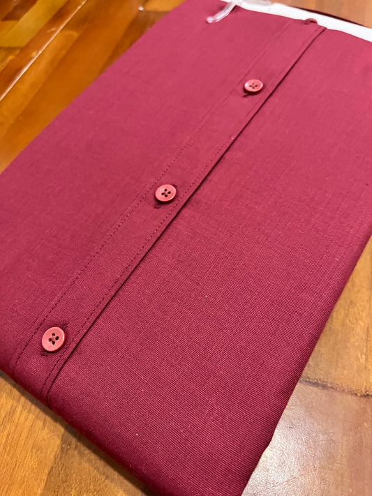 Pure Cotton Maroon Solid Shirt (40 FS)
