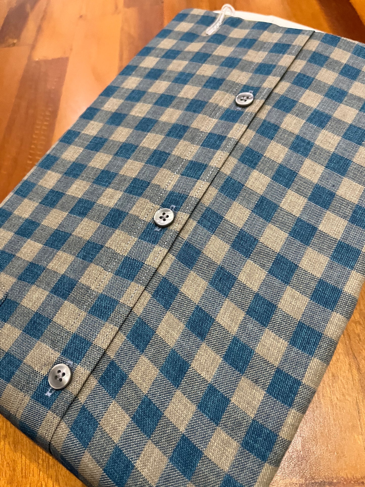 Pure Cotton Blue Check Design Shirt (42 FS)