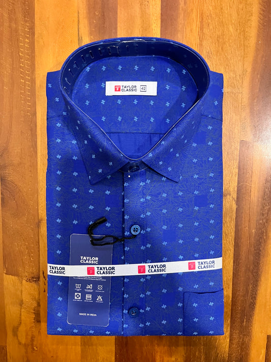 Pure Cotton Blue Printed Shirt (42 FS)