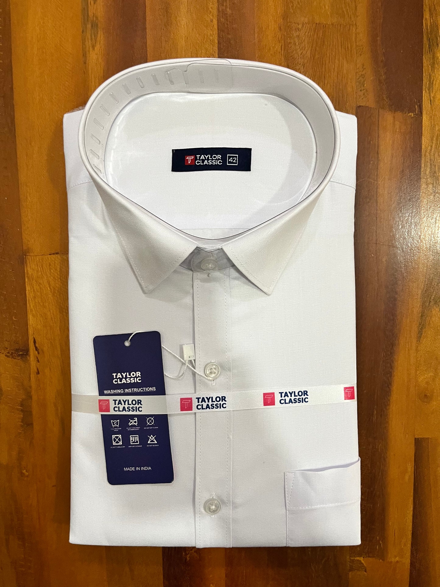 Pure Cotton Pure White Solid Shirt (42 FS)