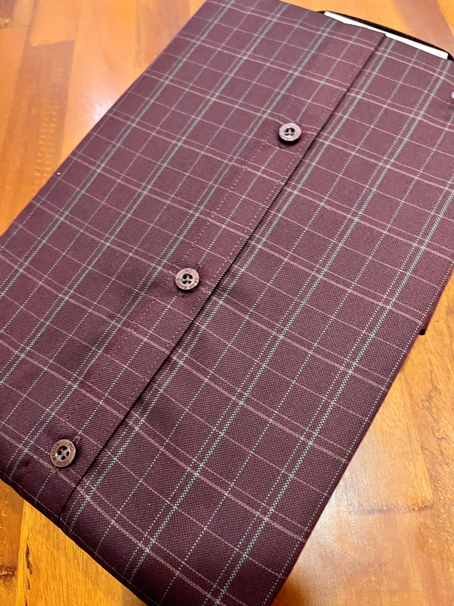 Pure Cotton Brown Check Design Shirt (42 FS)