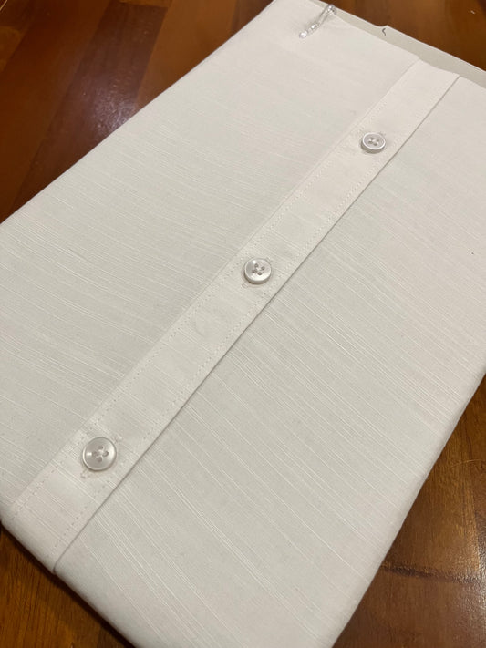 Pure Cotton Pure White Solid Shirt (44 HS)