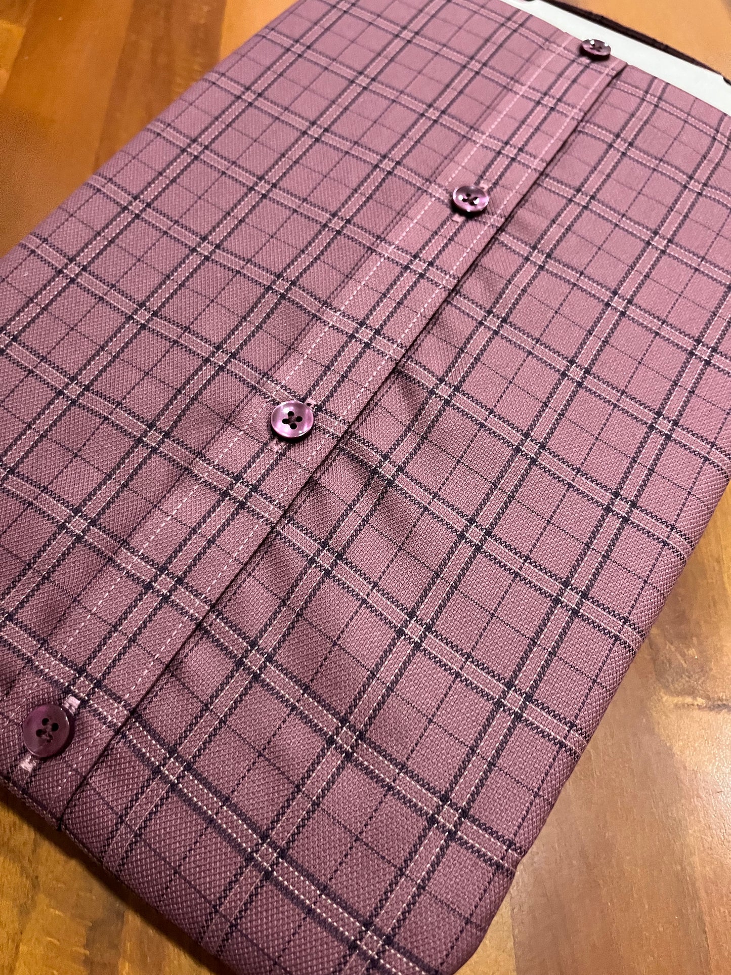 Pure Cotton Purple Check Design Shirt (42 HS)