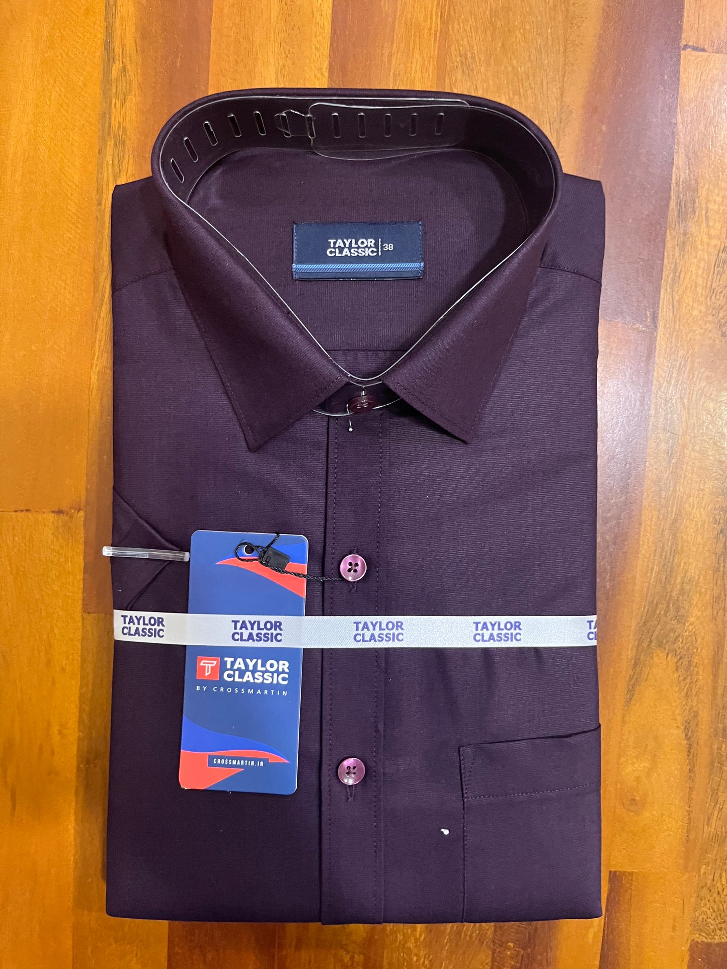 Pure Cotton Purple Solid Shirt (38 HS)