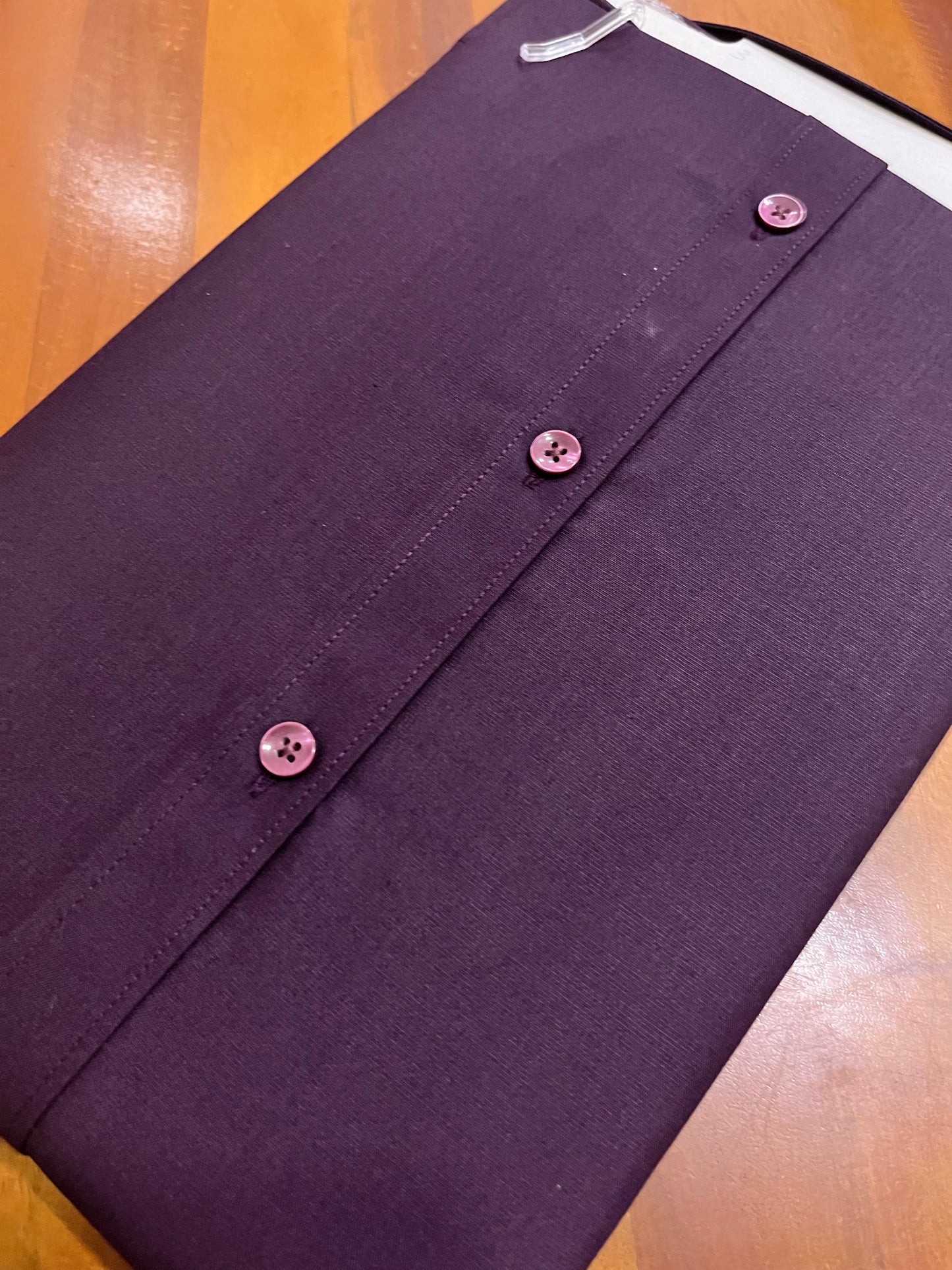 Pure Cotton Purple Solid Shirt (38 HS)