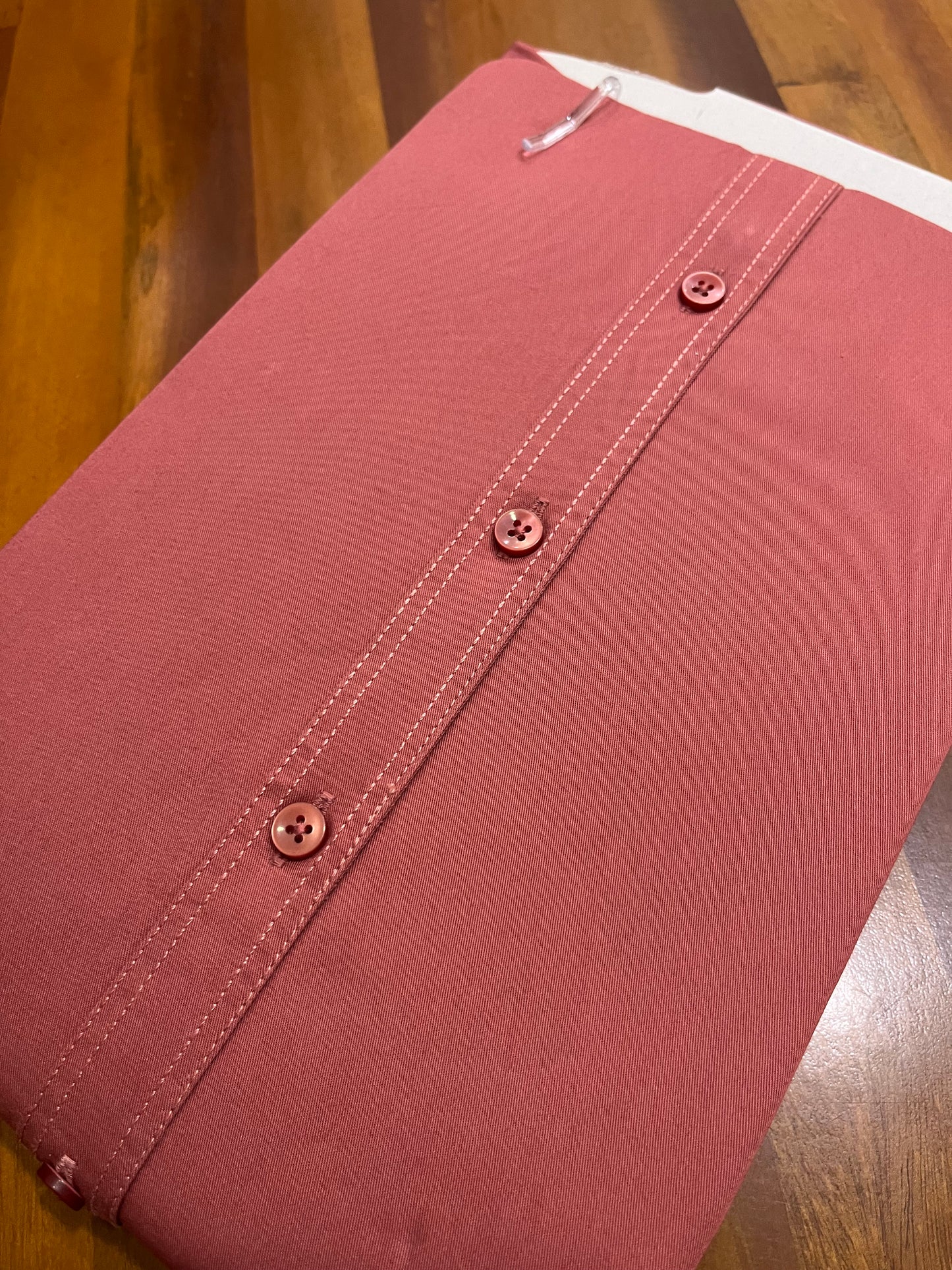 Pure Cotton Reddish Pink Solid Shirt (38 FS)