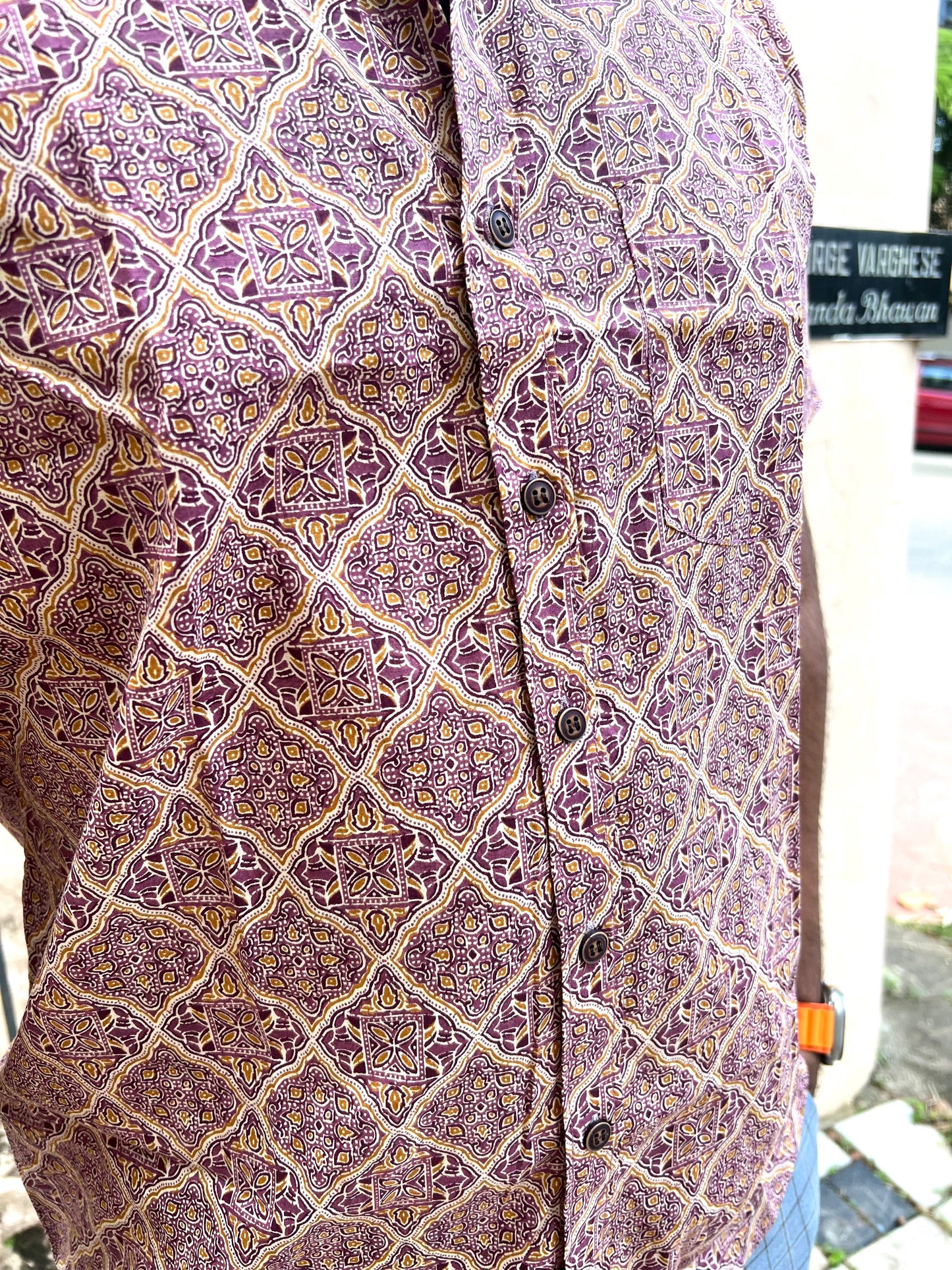 Southloom Jaipur Cotton Hand Block Printed Shirt (Half Sleeves)