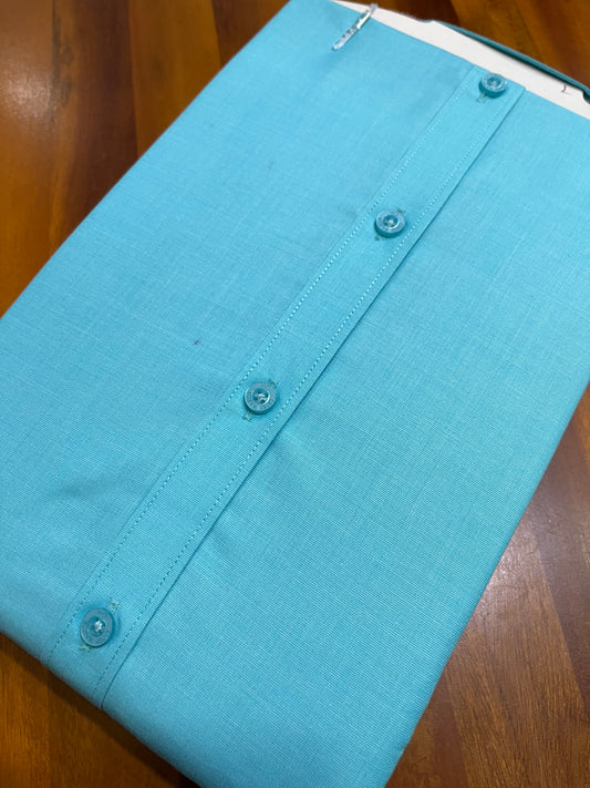 Pure Cotton Turquoise Solid Shirt (40 FS)