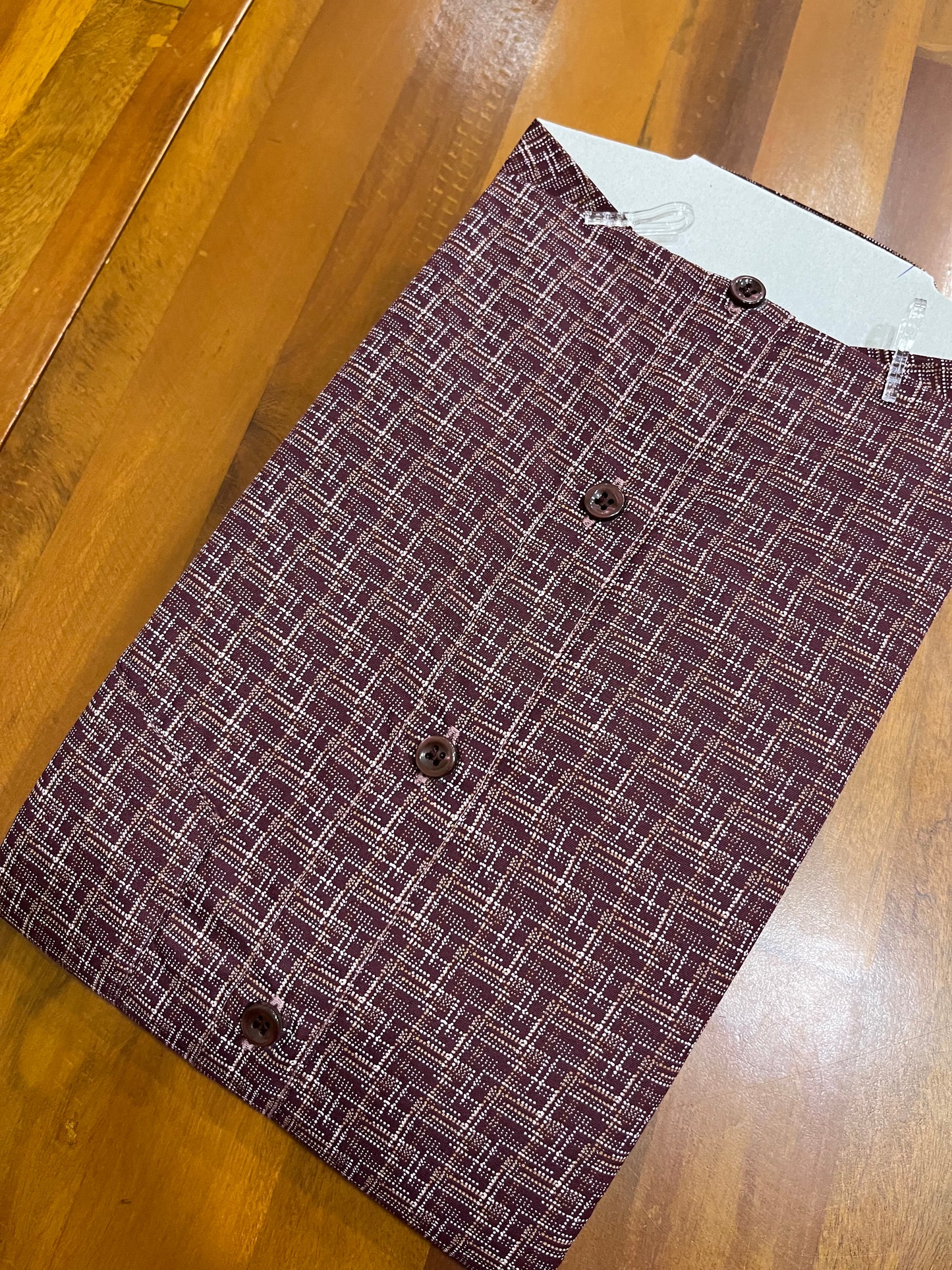 Pure Cotton Purple Printed Shirt (38 FS)