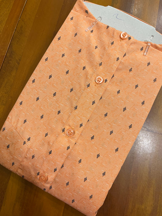 Pure Cotton Dark Peach Printed Shirt (38 FS)