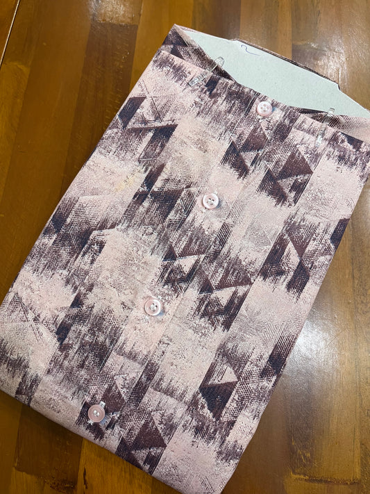 Pure Cotton Pink and Violet Printed Shirt (38 FS)