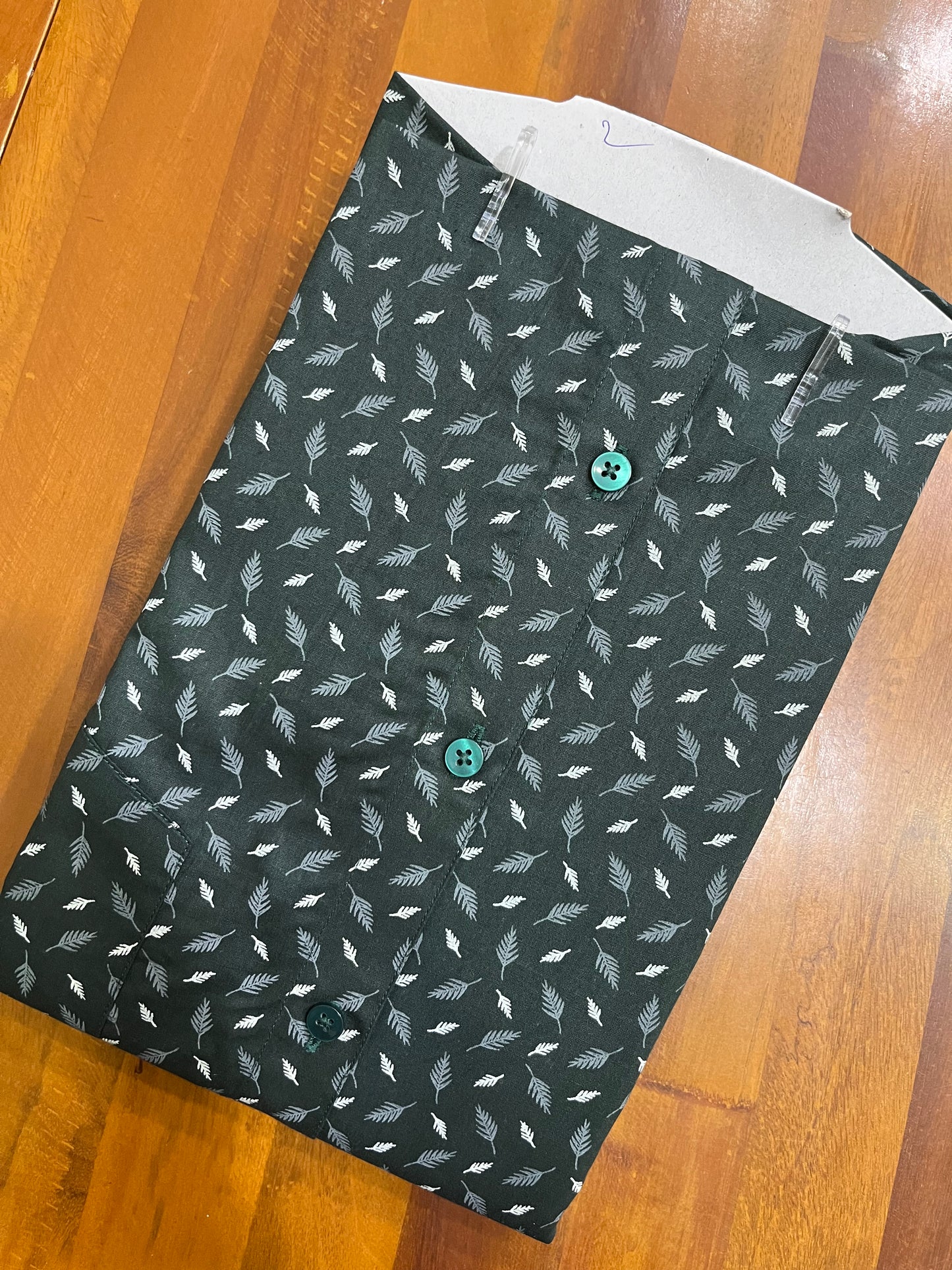 Pure Cotton Green Printed Shirt (40 FS)