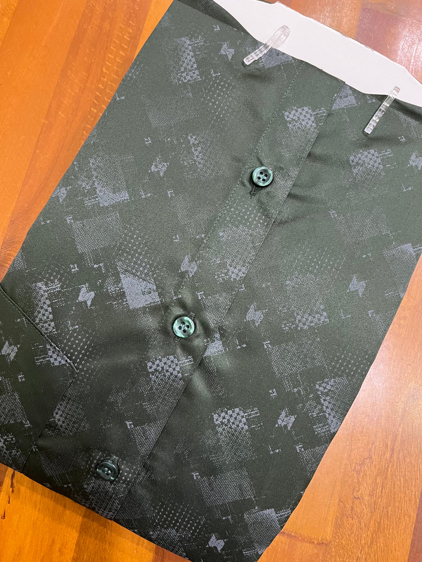 Pure Cotton Green Printed Shirt (40 FS)