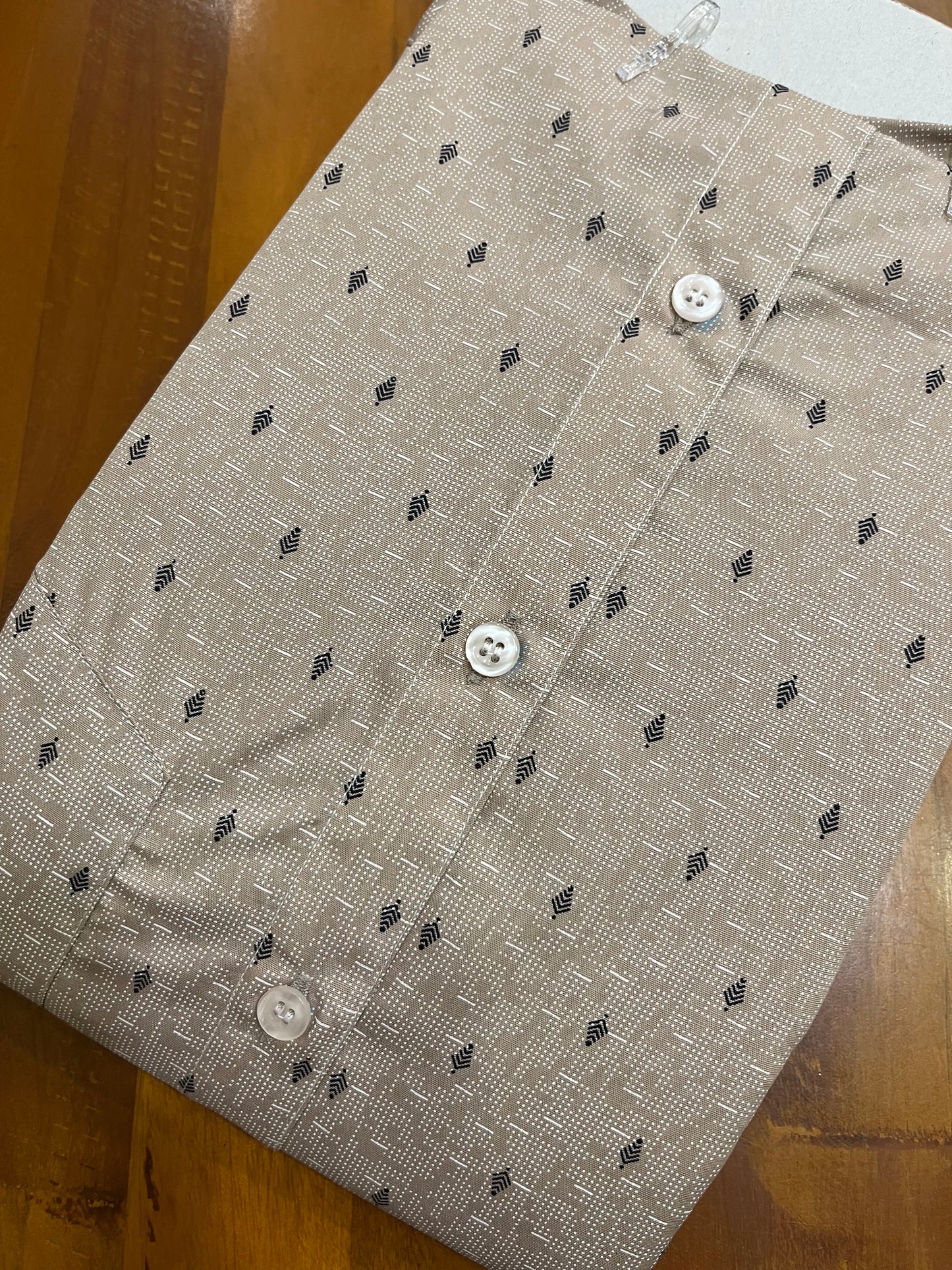 Pure Cotton Brown Printed Shirt (40 FS)