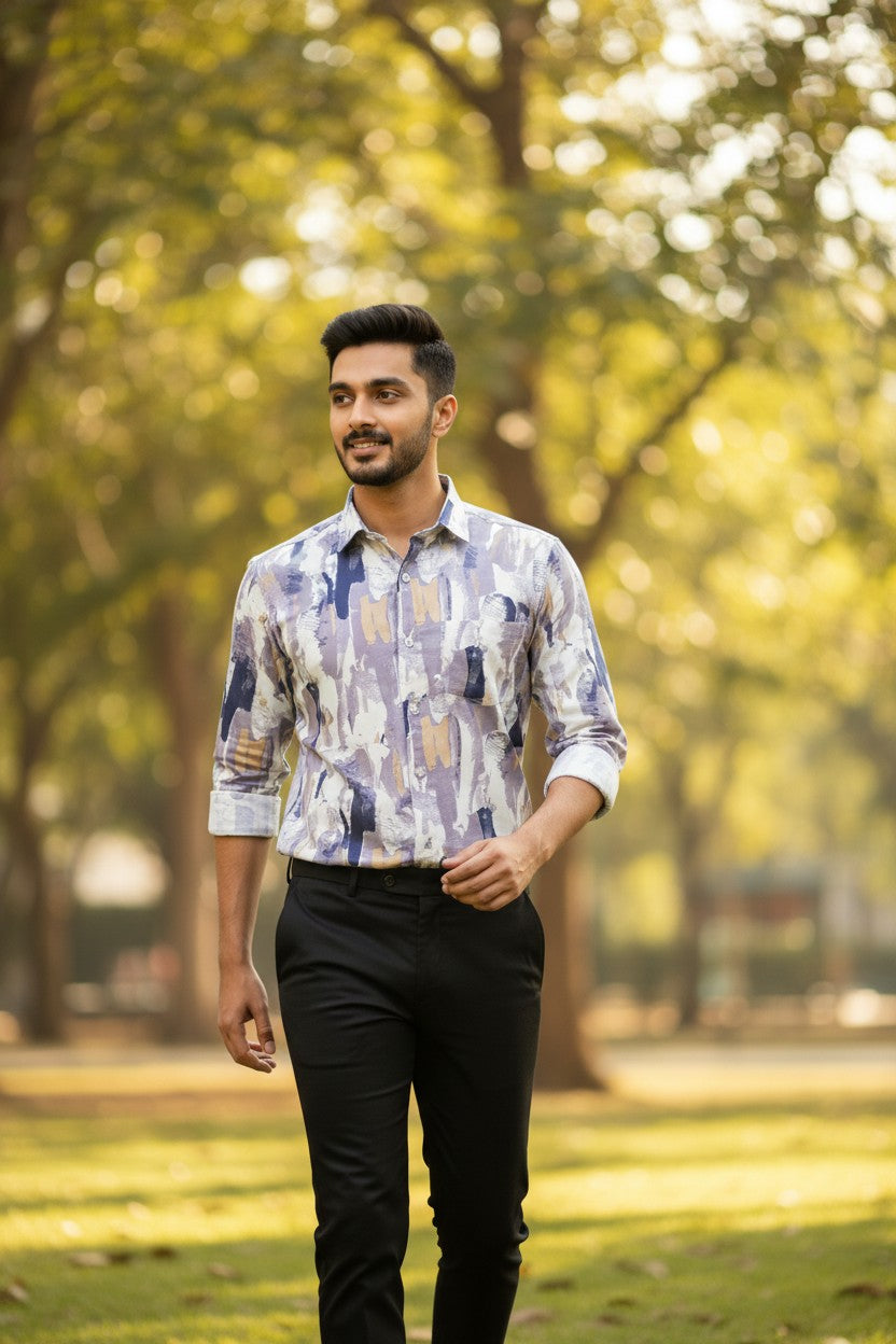 Pure Cotton Multi Colour Printed Shirt SLSHIRT 42 FS