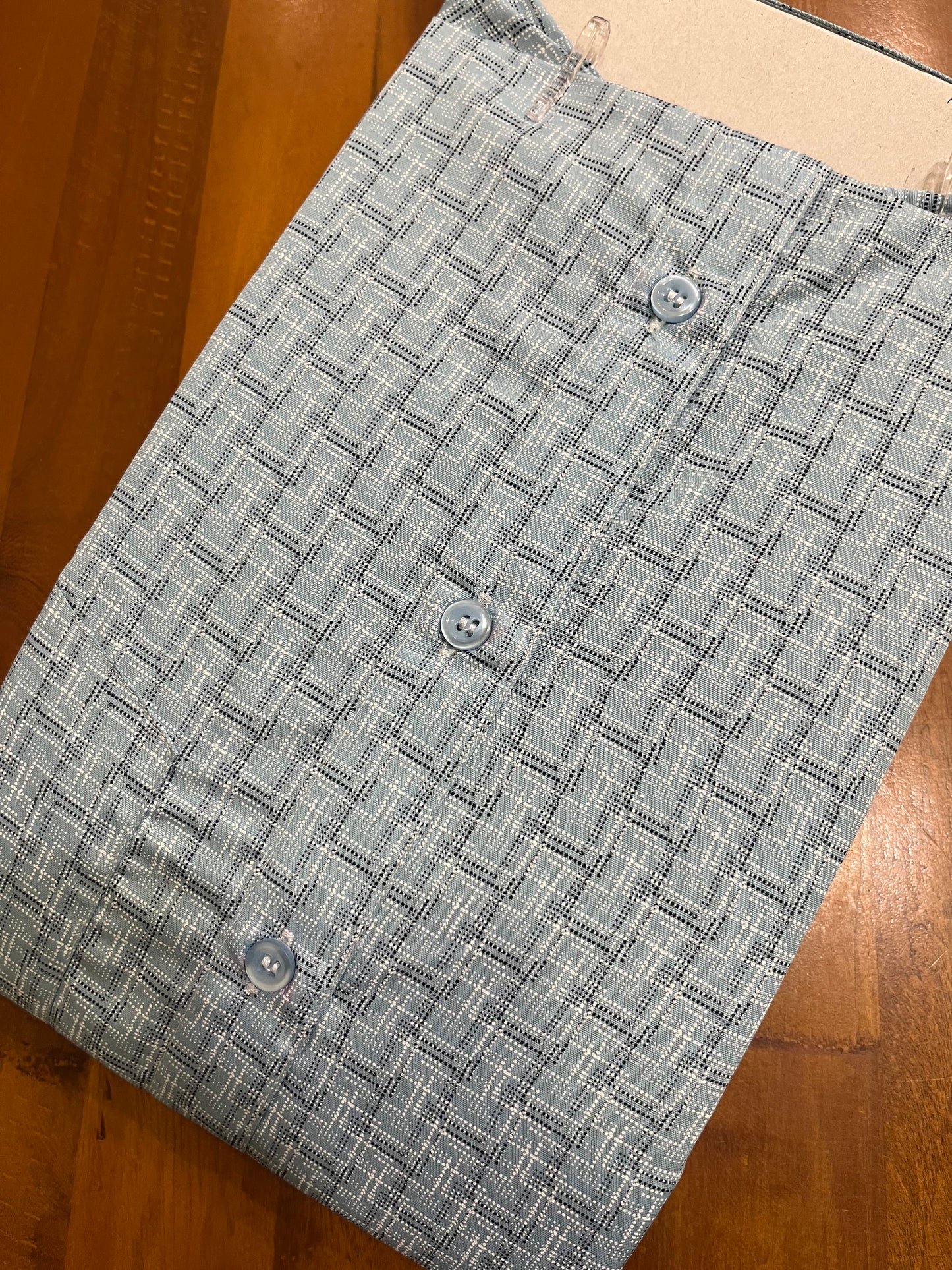 Pure Cotton Light Blue Printed Shirt (42 FS)