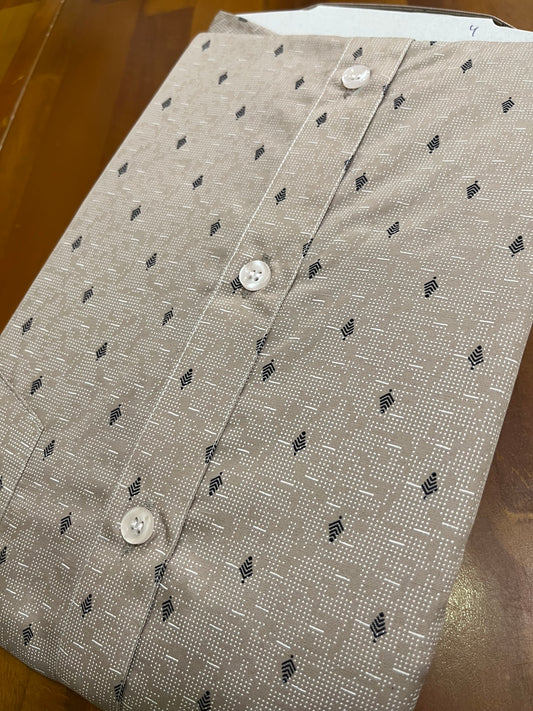 Pure Cotton Light Brown Printed Shirt SLSHIRT 44 FS