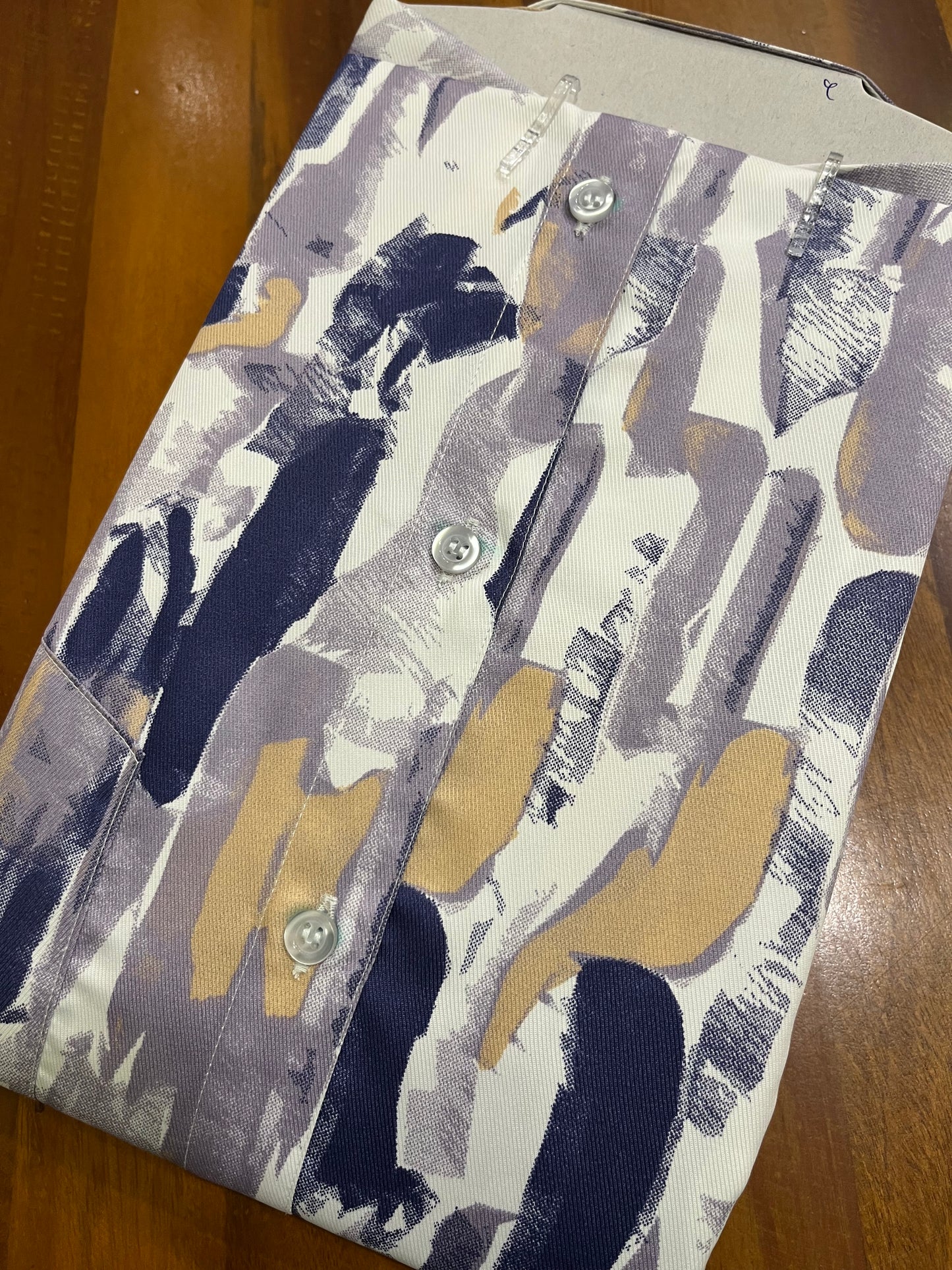 Pure Cotton Multi Colour Blue Printed Shirt (44 FS)