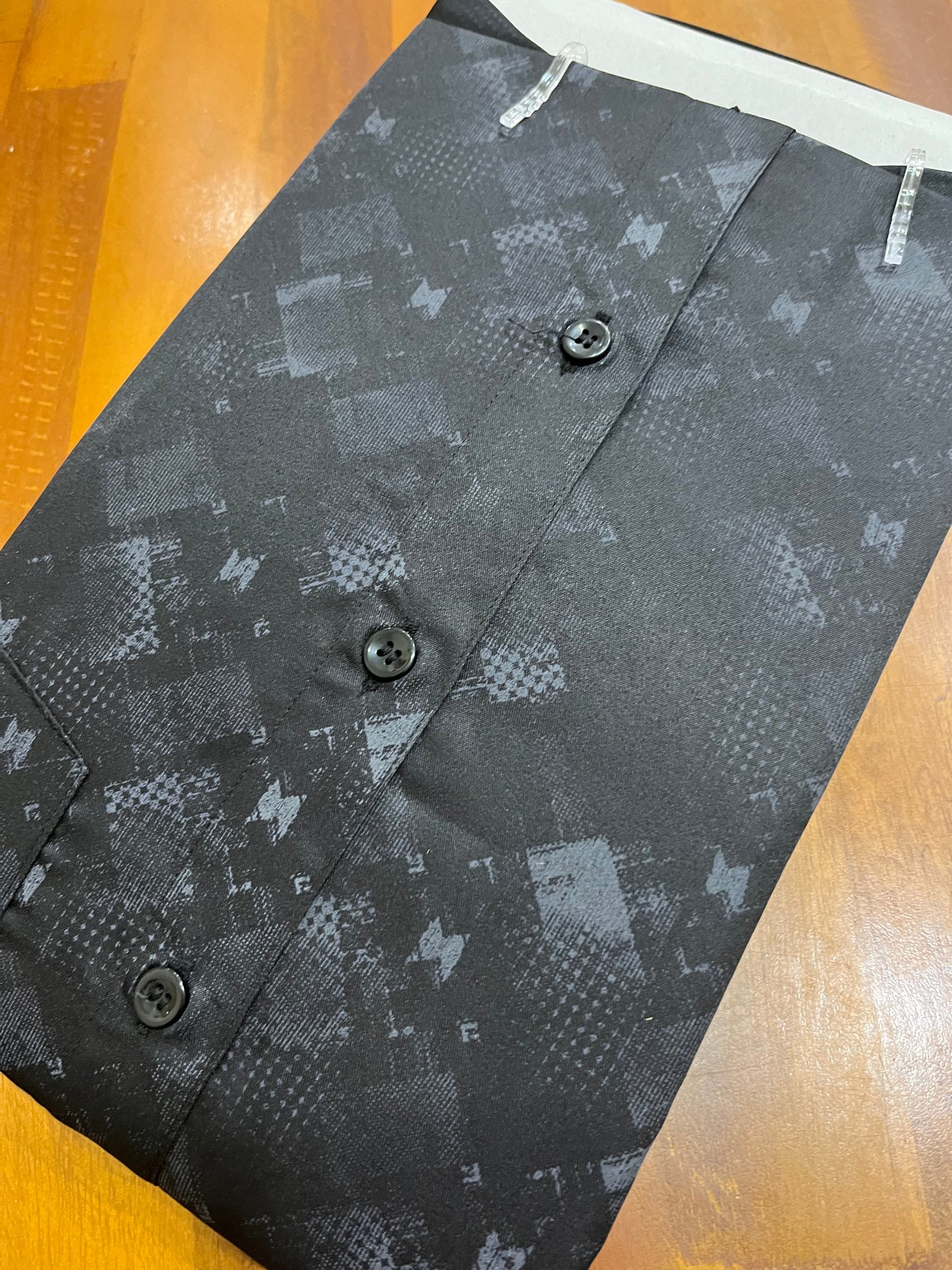 Pure Cotton Black Printed Shirt (38 HS)