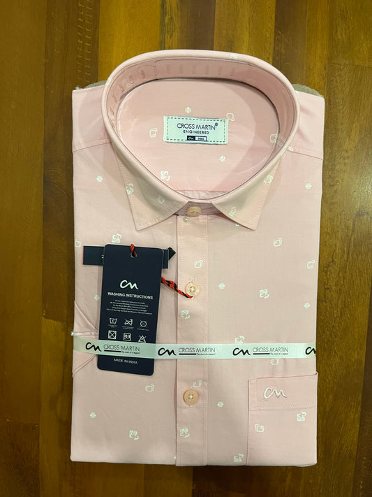 Pure Cotton Pink Printed Shirt (38 HS)