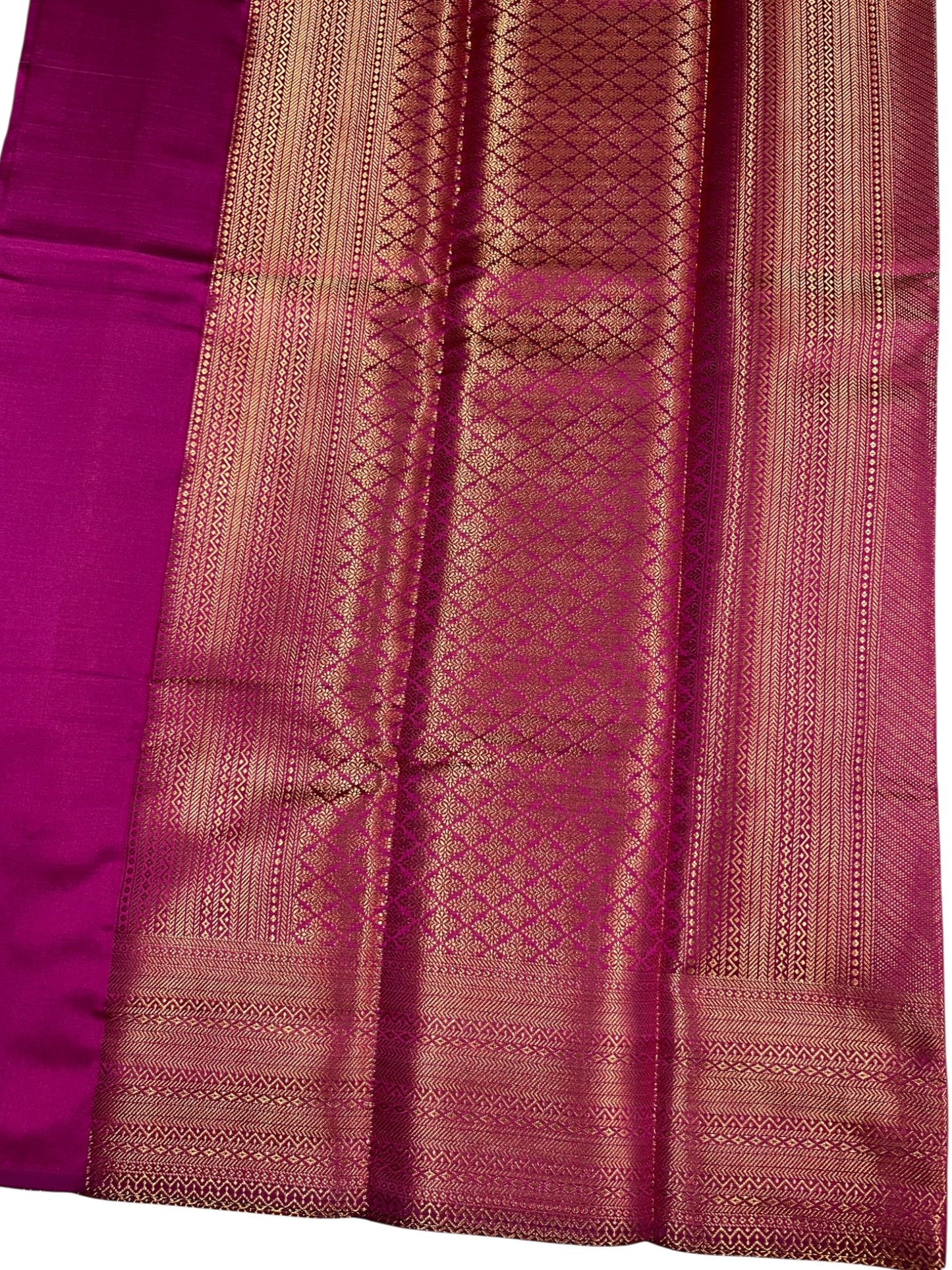 Southloom Premium Semi Silk Zari Work Bridal Brocade Saree in Magenta with Matching Pallu