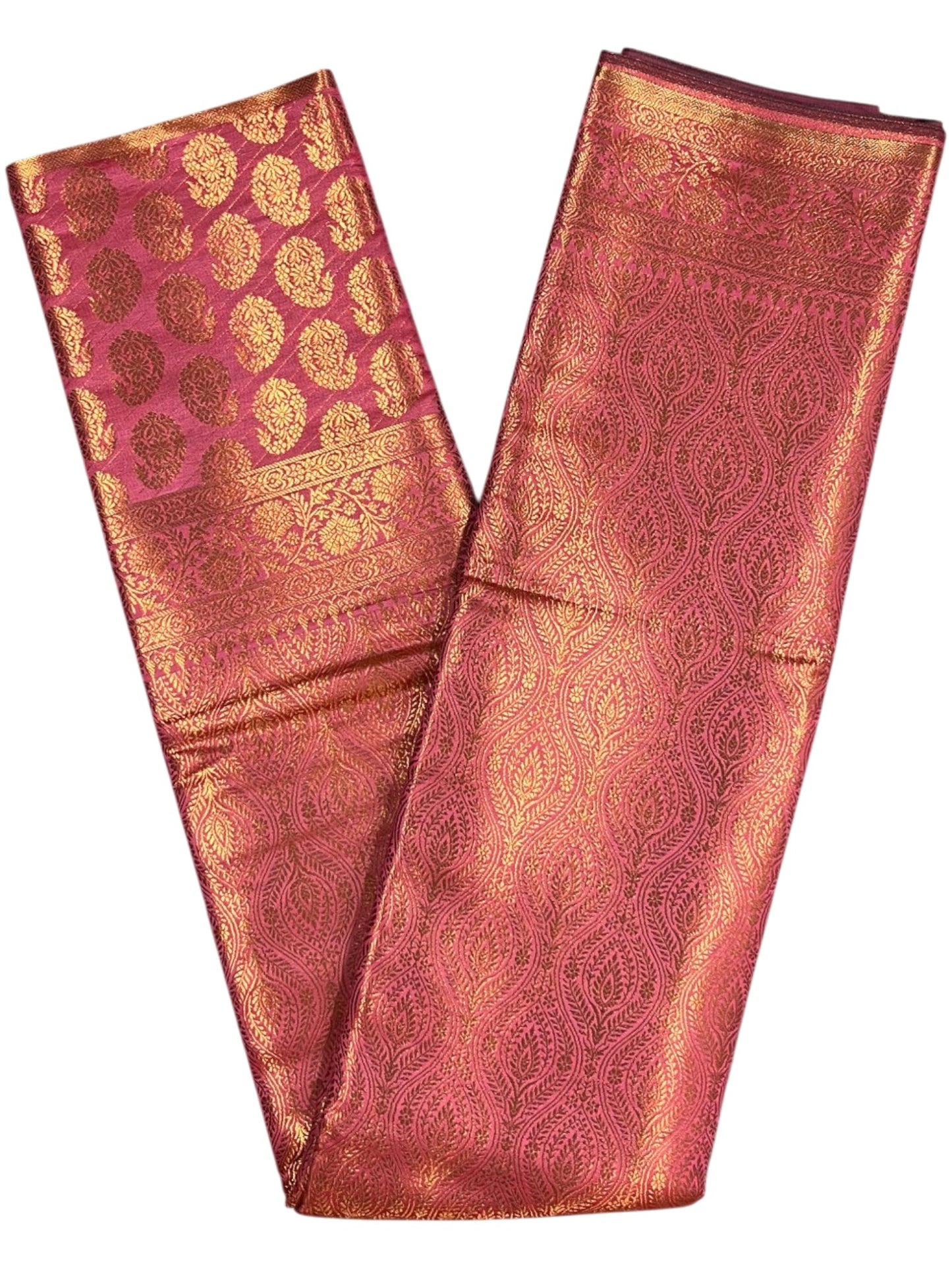 Southloom Premium Semi Silk Zari Work Bridal Brocade Saree in Peach with Matching Pallu