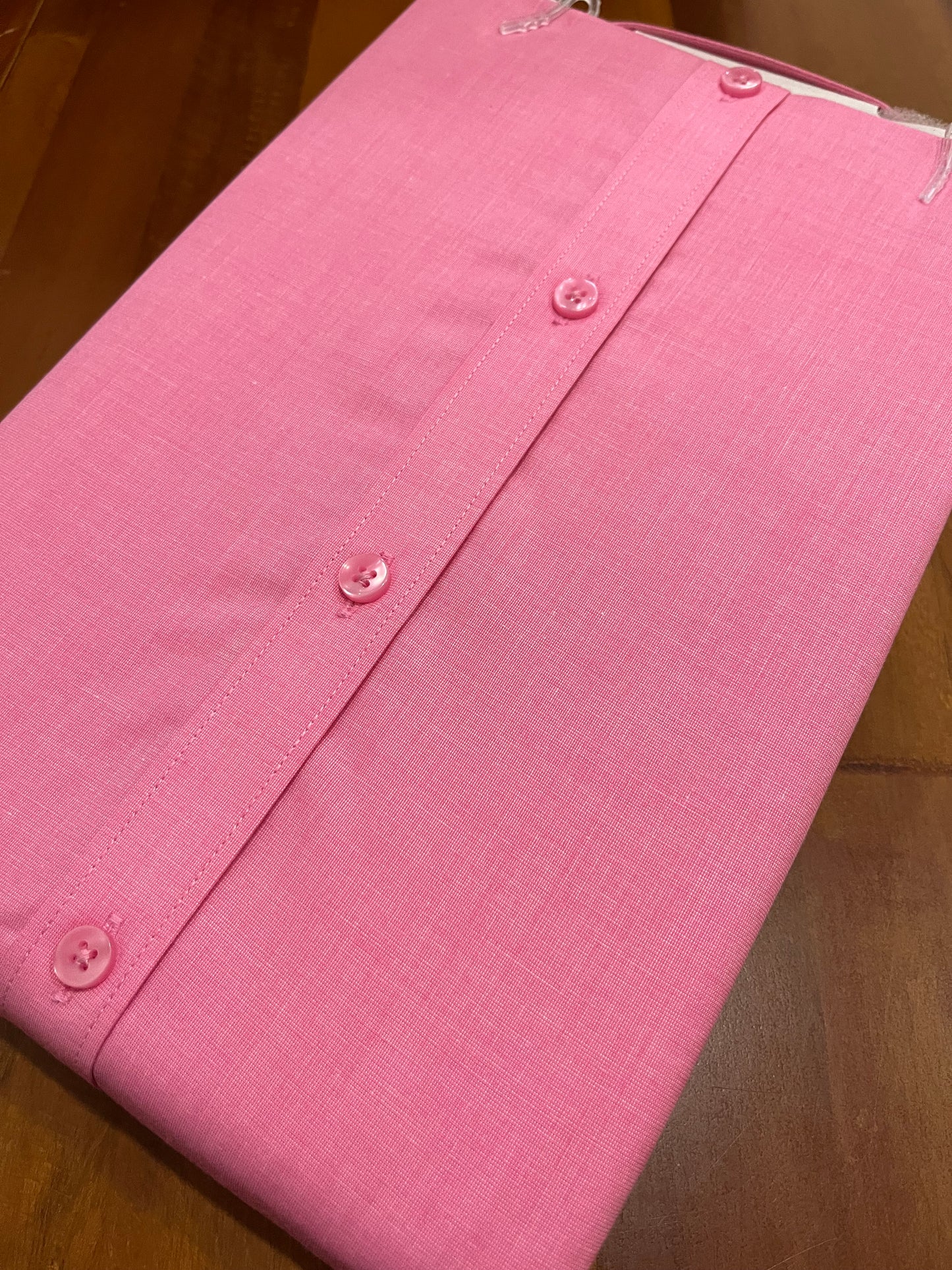 Pure Cotton Pink Solid Shirt (40 HS)