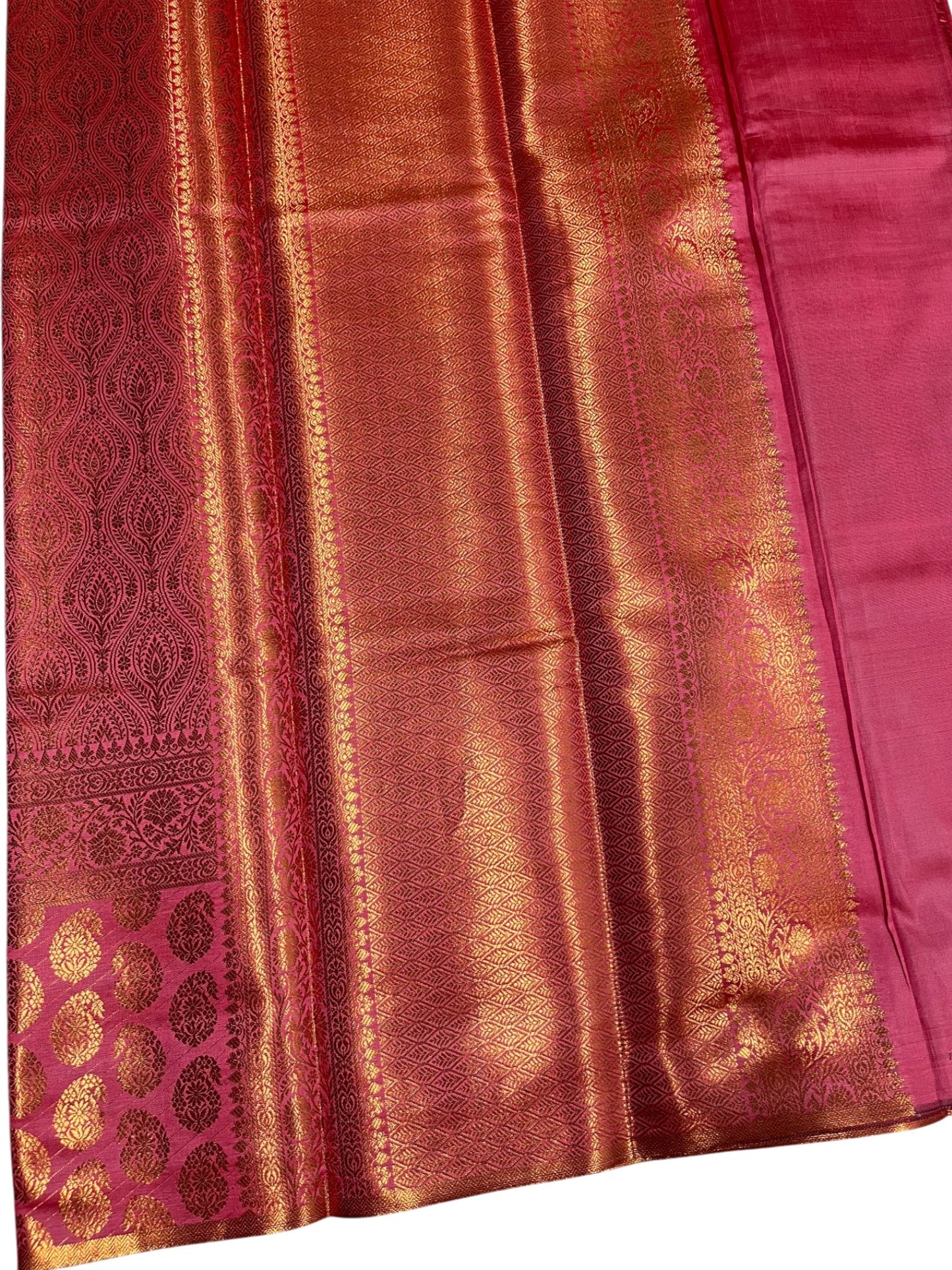 Southloom Premium Semi Silk Zari Work Bridal Brocade Saree in Peach with Matching Pallu