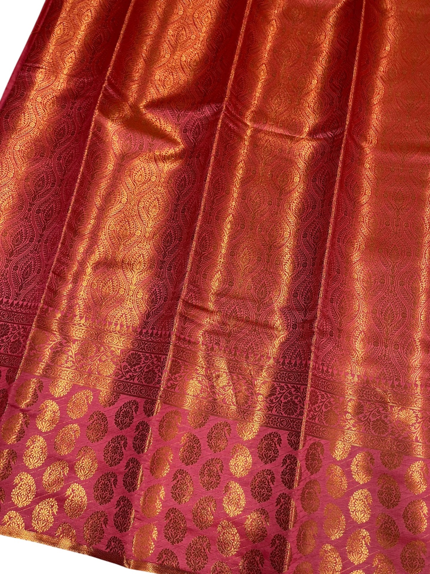 Southloom Premium Semi Silk Zari Work Bridal Brocade Saree in Peach with Matching Pallu