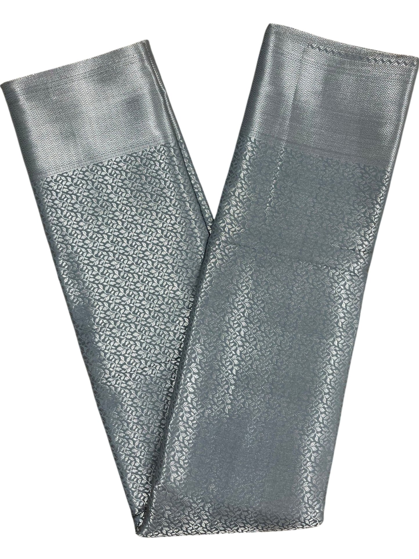 Southloom Premium Semi Silk Zari Work Bridal Brocade Saree in Pastel Grey with Matching Pallu