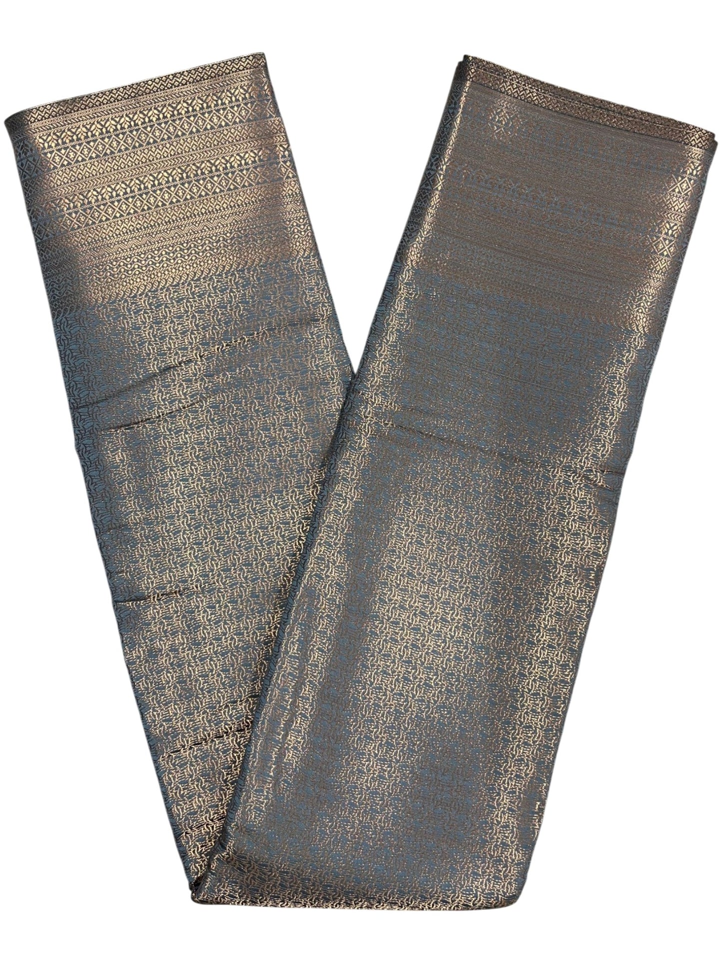 Southloom Premium Semi Silk Zari Work Bridal Brocade Saree in Grey with Matching Pallu