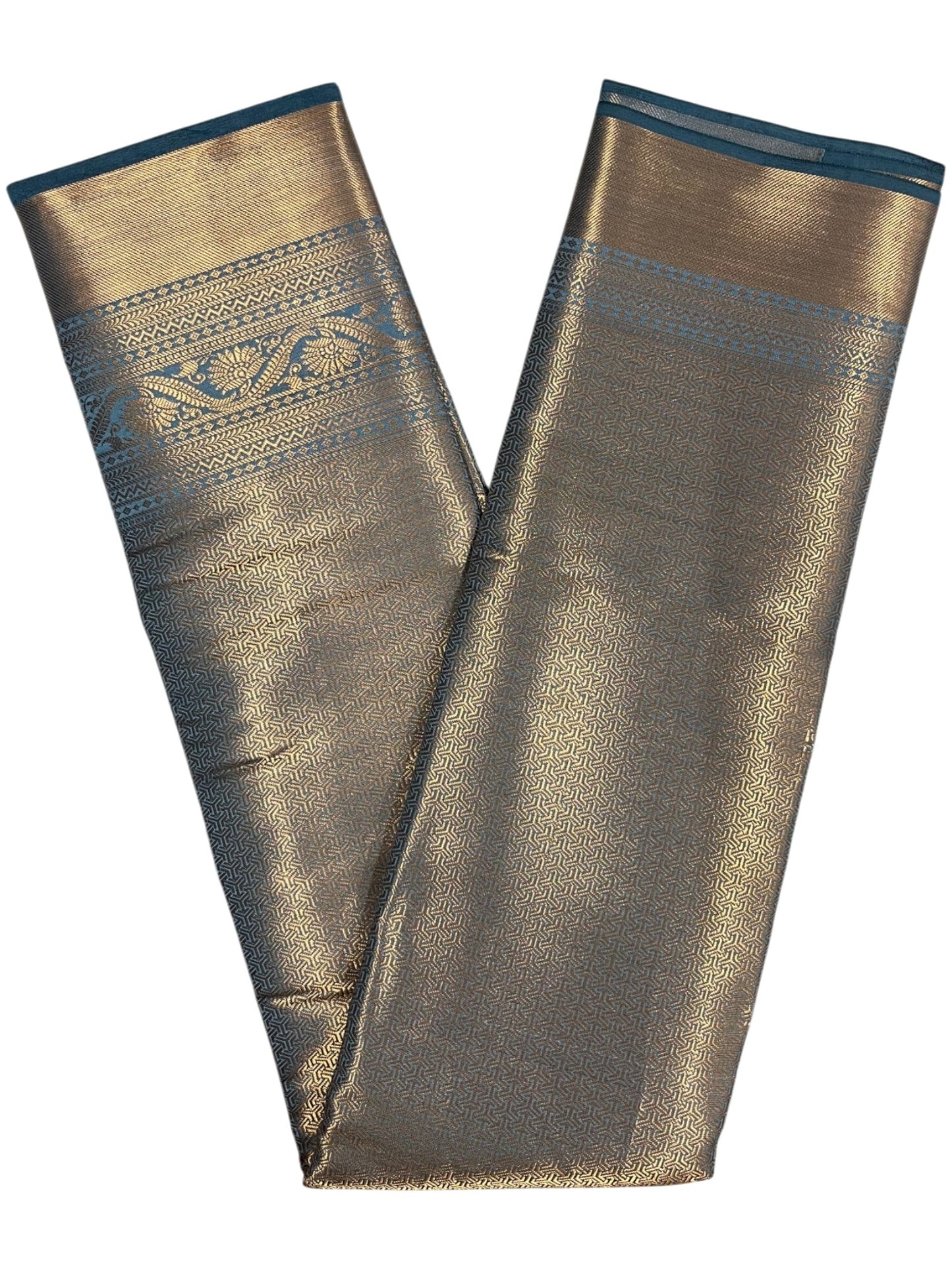 Southloom Premium Semi Silk Zari Work Bridal Brocade Saree in Grey with Matching Pallu