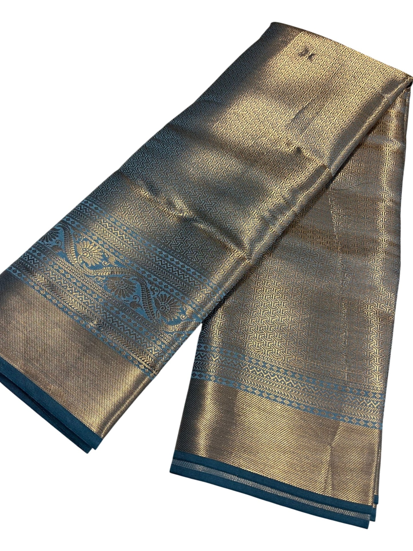 Southloom Premium Semi Silk Zari Work Bridal Brocade Saree in Grey with Matching Pallu