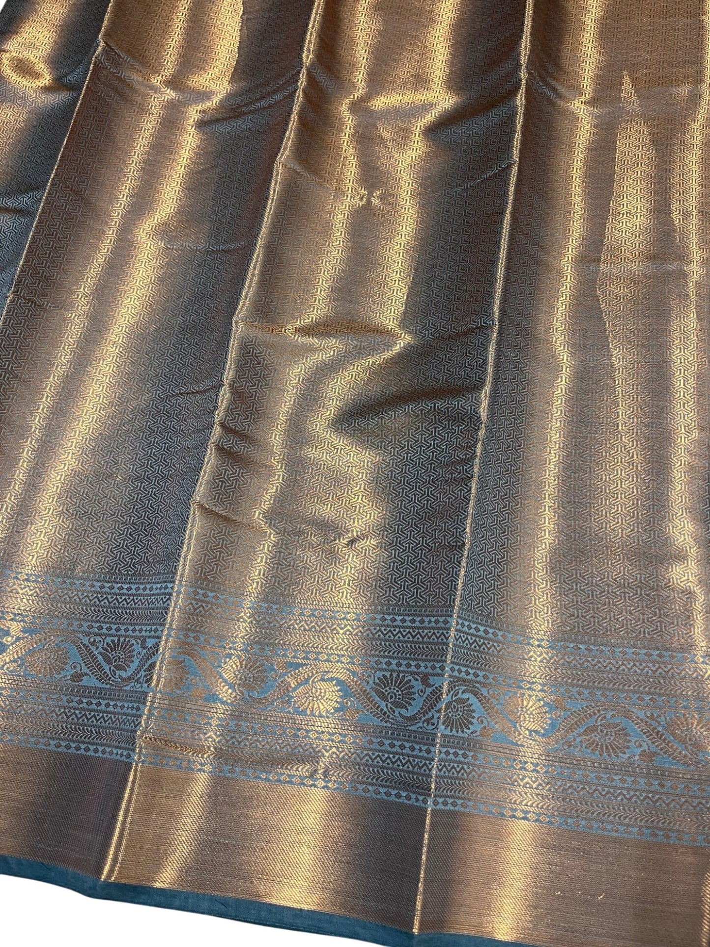 Southloom Premium Semi Silk Zari Work Bridal Brocade Saree in Grey with Matching Pallu