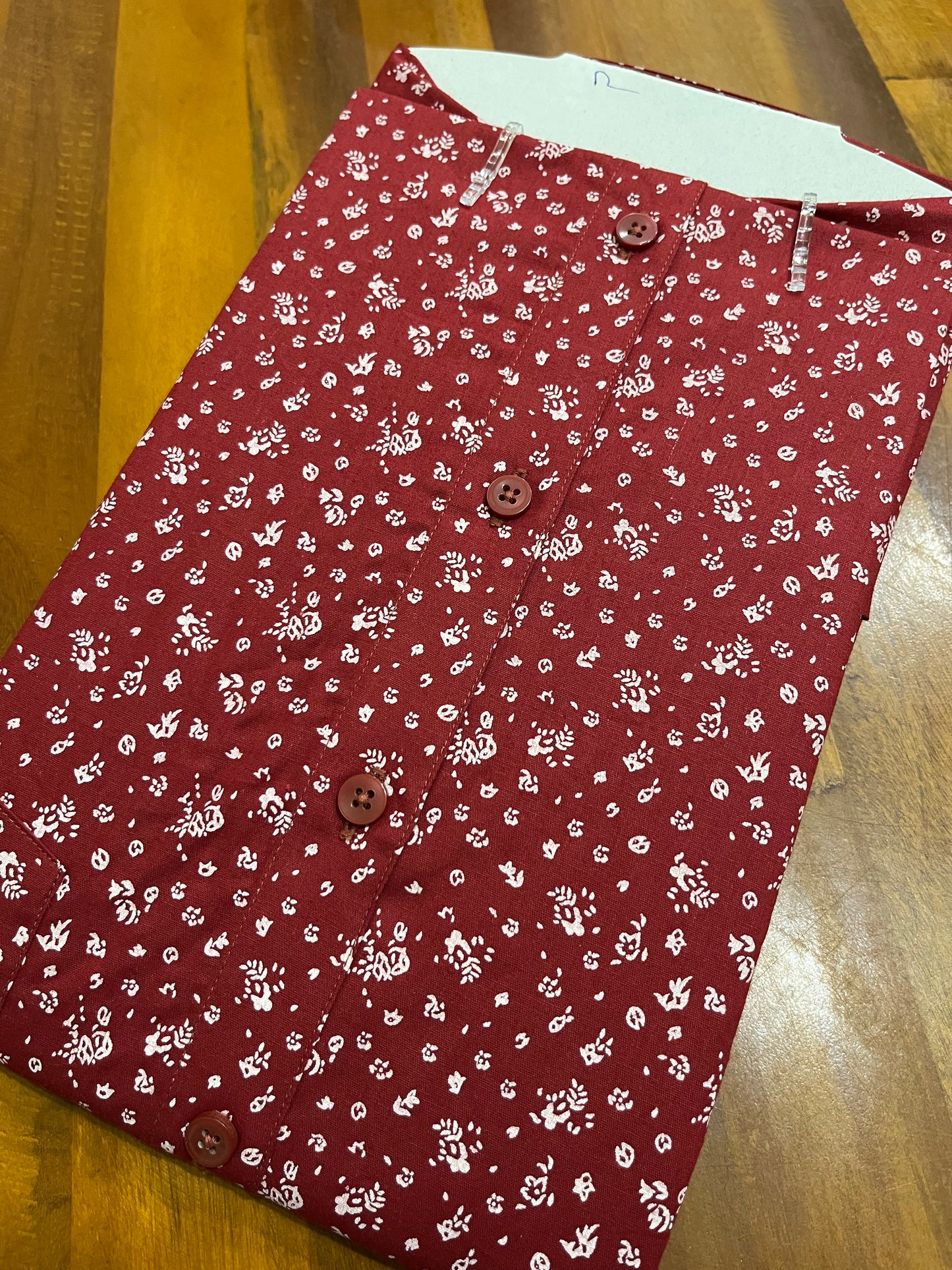 Pure Cotton Red Printed Shirt (36 HS)