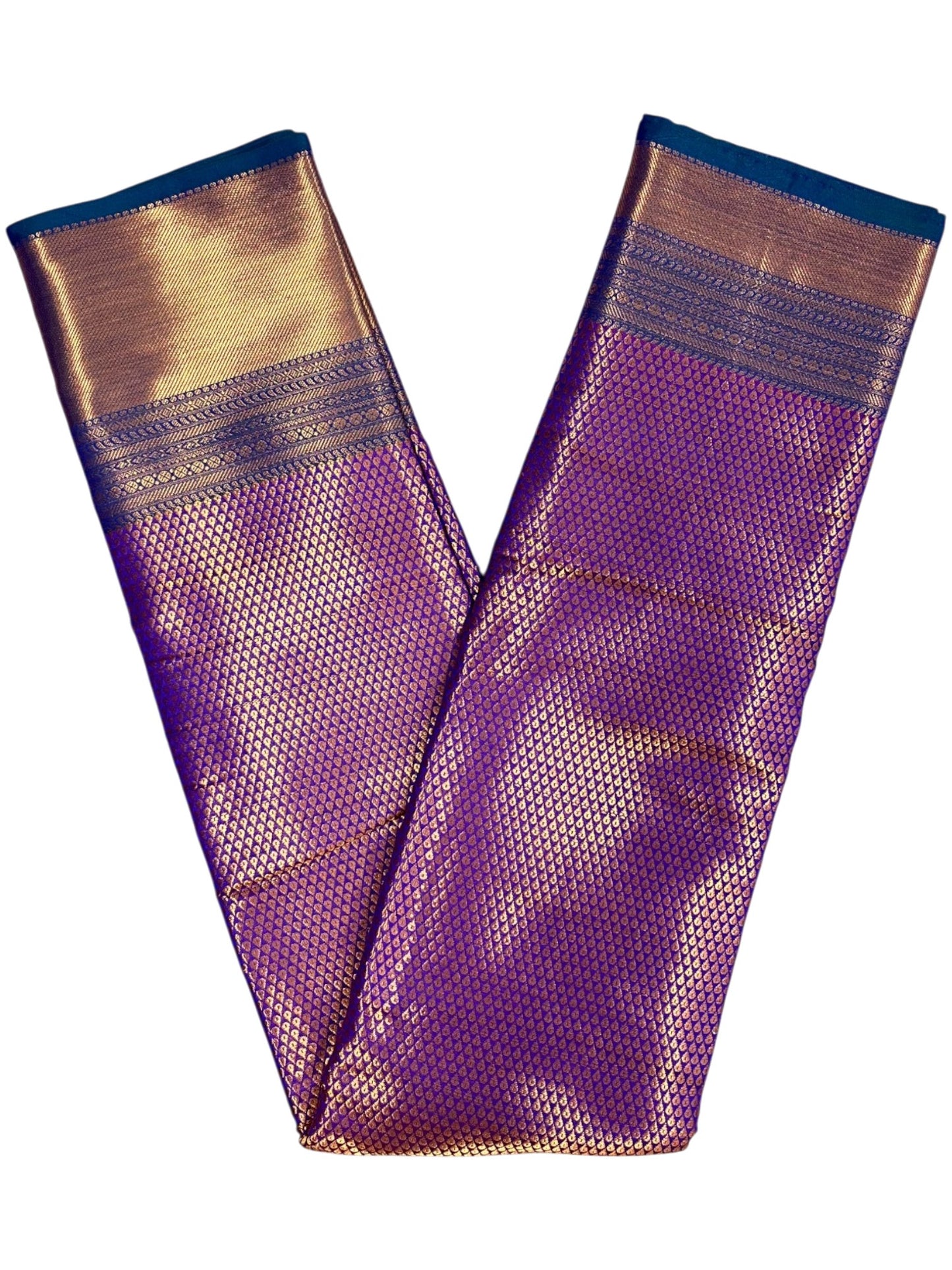Southloom Premium Semi Silk Zari Work Bridal Brocade Saree in Violet with Matching Pallu