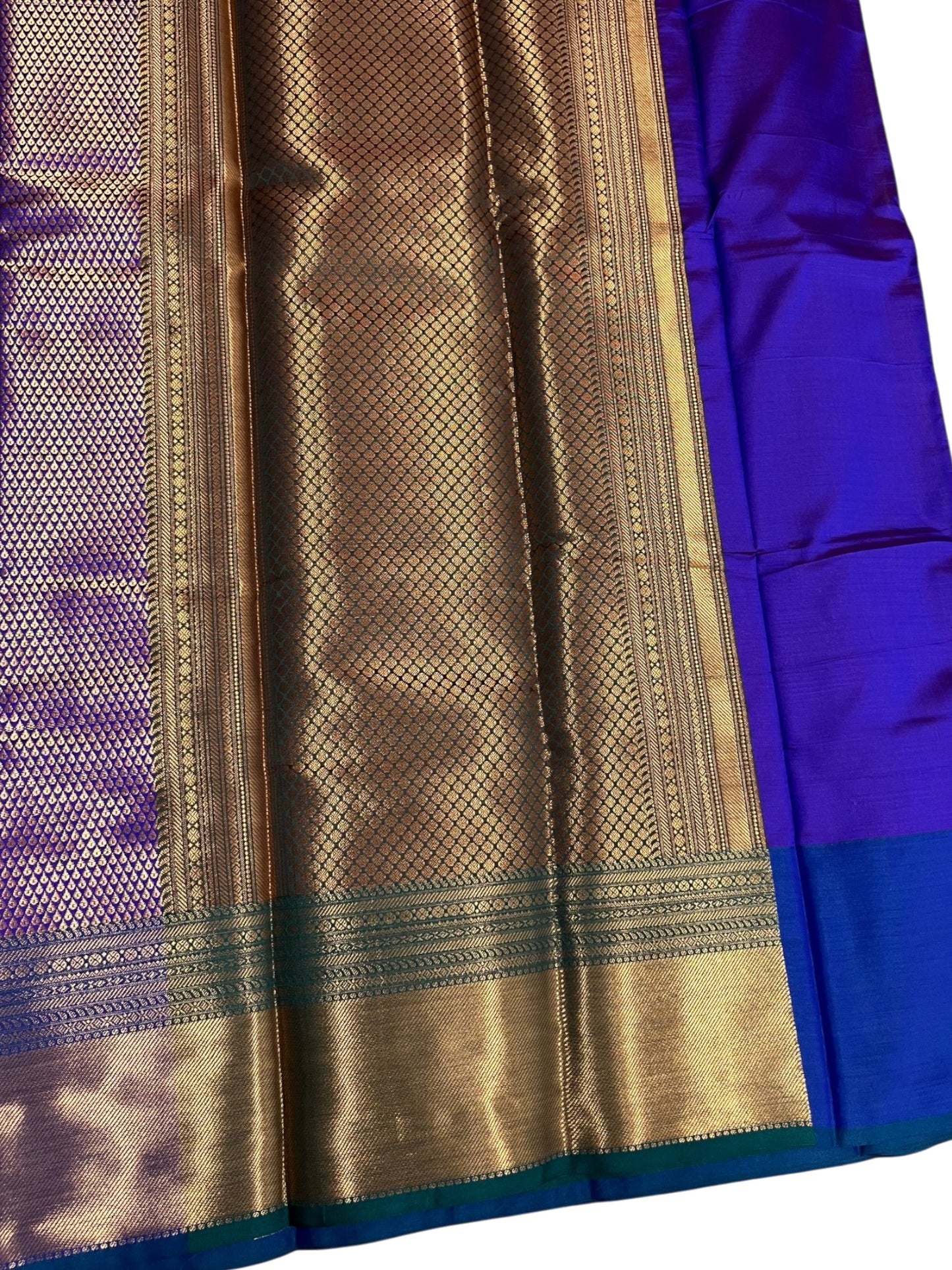 Southloom Premium Semi Silk Zari Work Bridal Brocade Saree in Violet with Matching Pallu