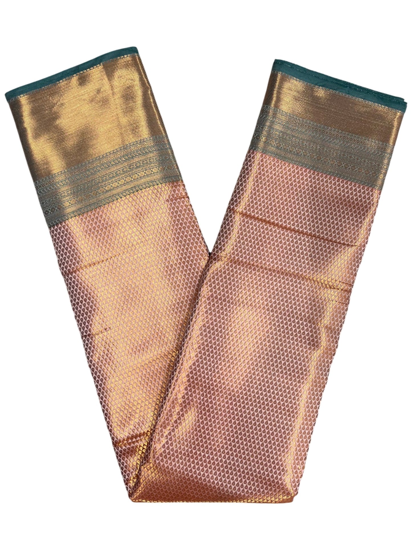 Southloom Premium Semi Silk Zari Work Bridal Brocade Saree in Beige with Matching Pallu
