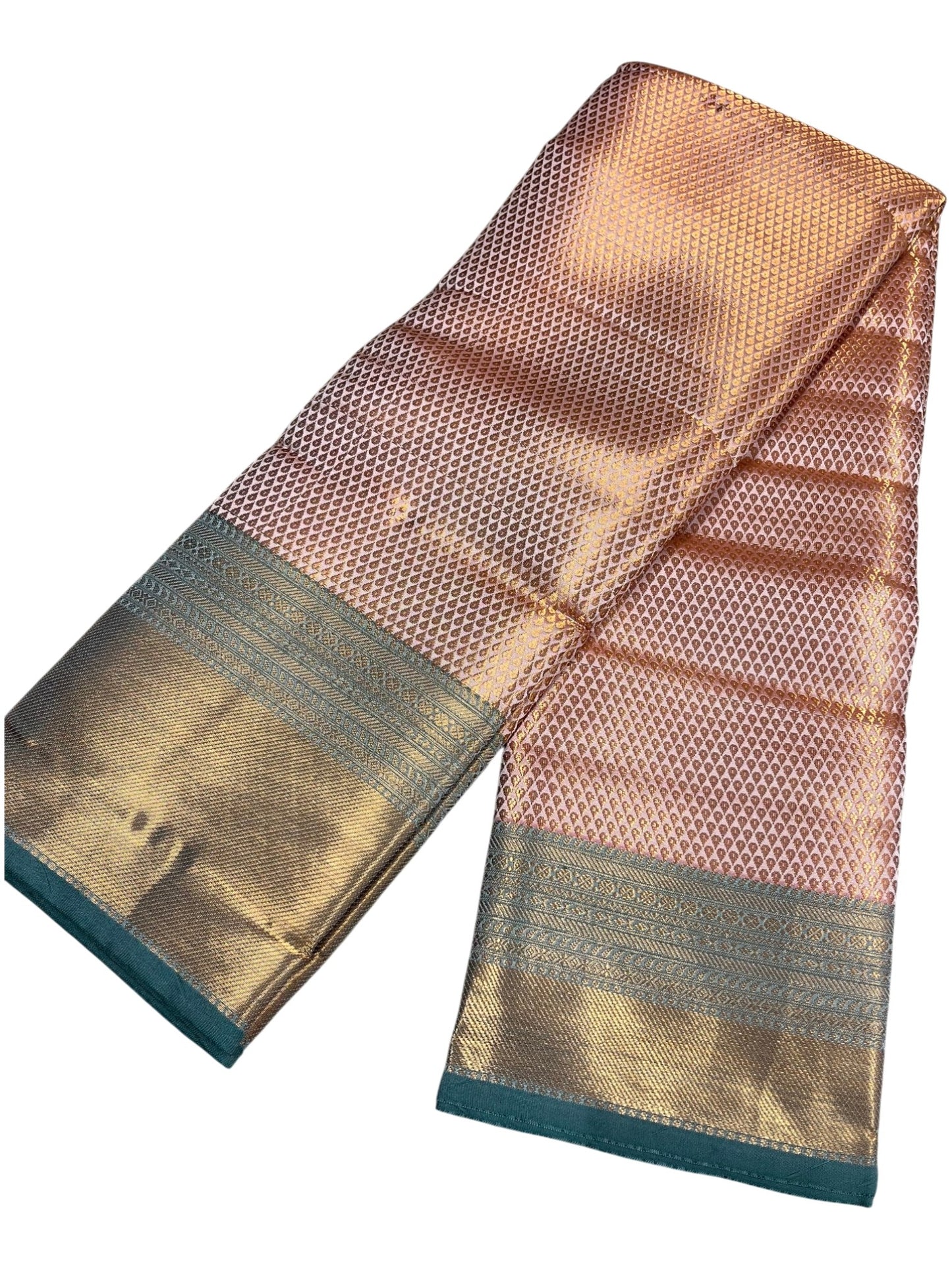 Southloom Premium Semi Silk Zari Work Bridal Brocade Saree in Beige with Matching Pallu