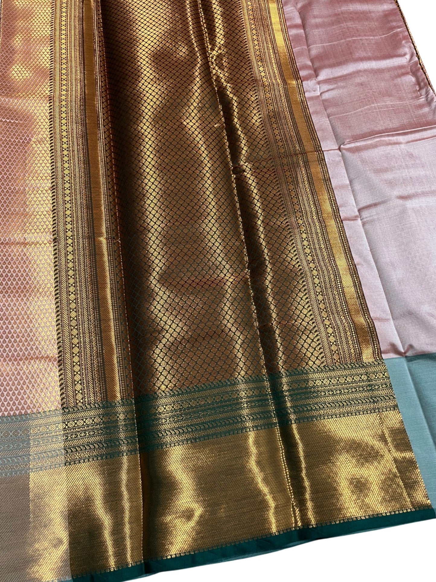 Southloom Premium Semi Silk Zari Work Bridal Brocade Saree in Beige with Matching Pallu