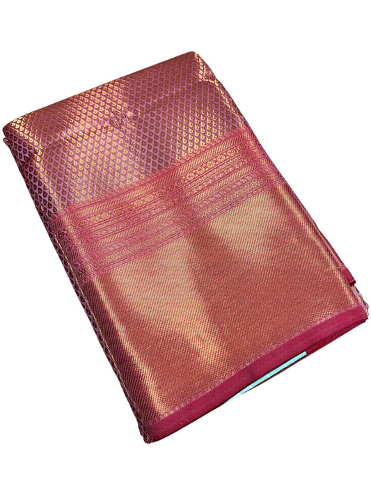 Southloom Premium Semi Silk Zari Work Bridal Brocade Saree in Pink with Matching Pallu