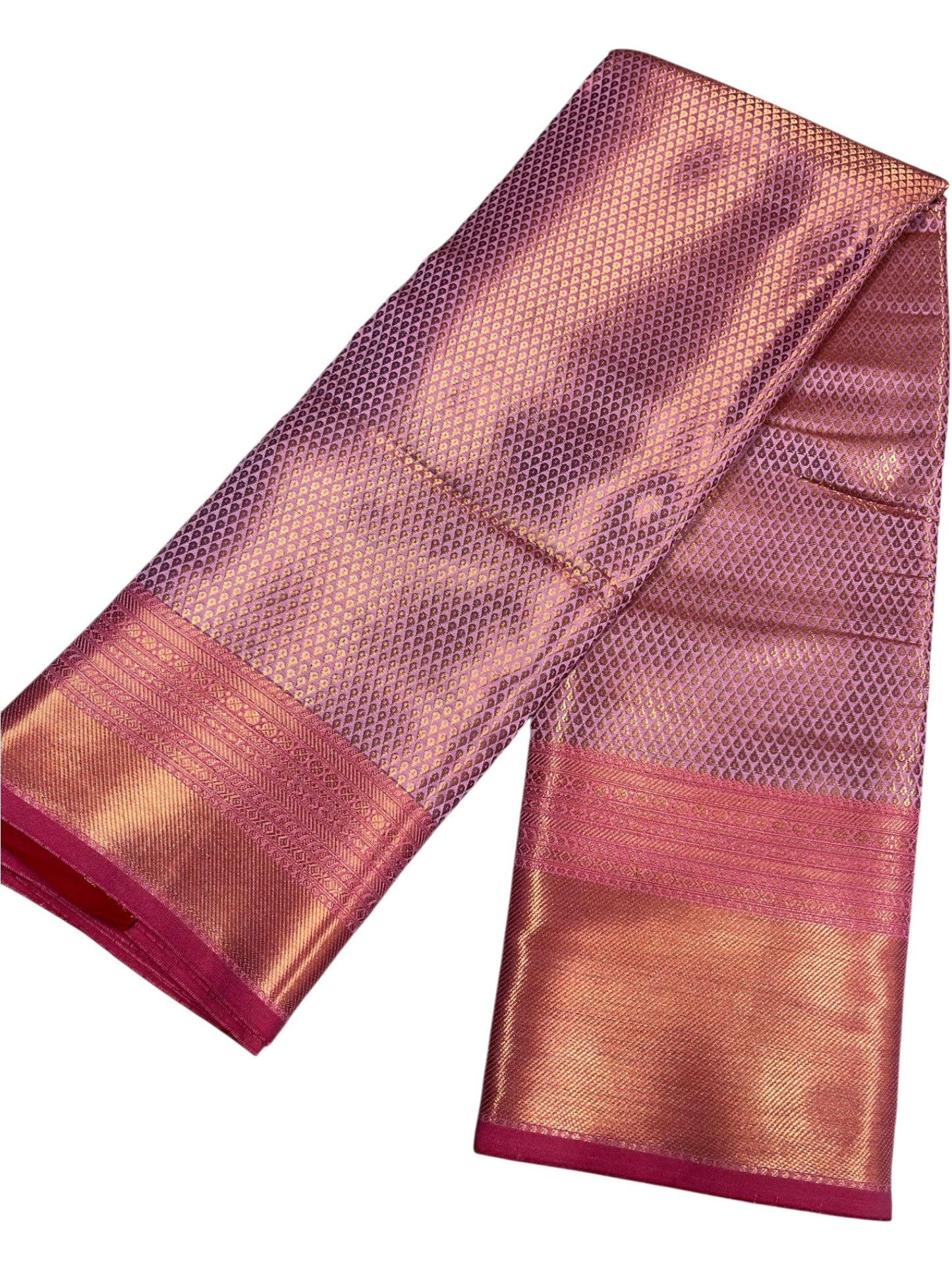 Southloom Premium Semi Silk Zari Work Bridal Brocade Saree in Pink with Matching Pallu