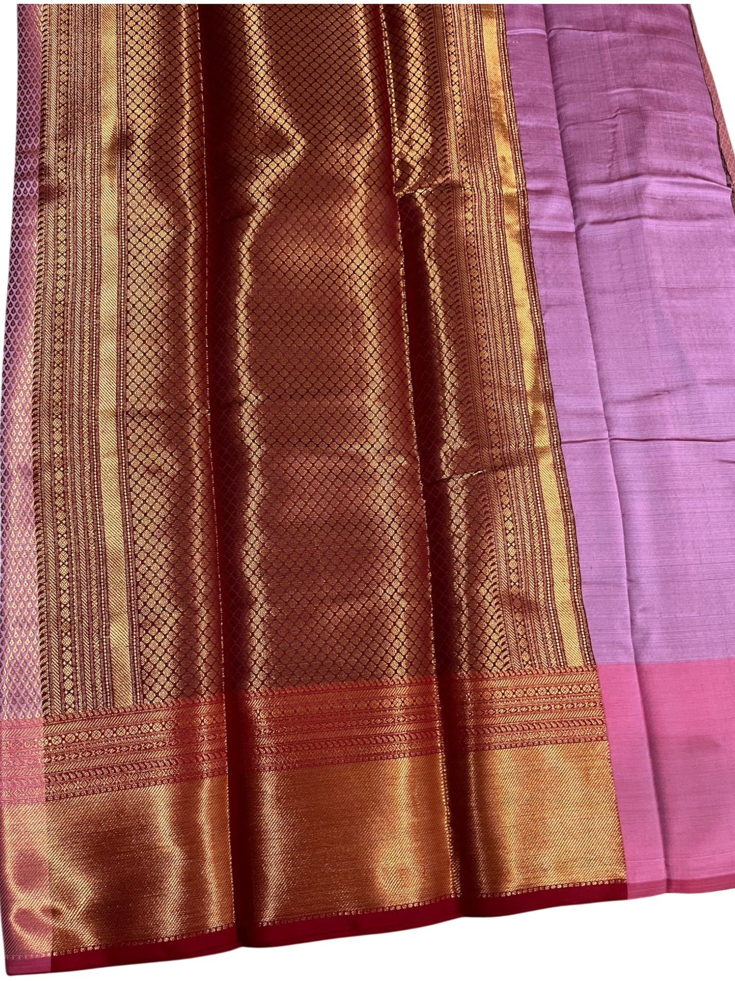 Southloom Premium Semi Silk Zari Work Bridal Brocade Saree in Pink with Matching Pallu