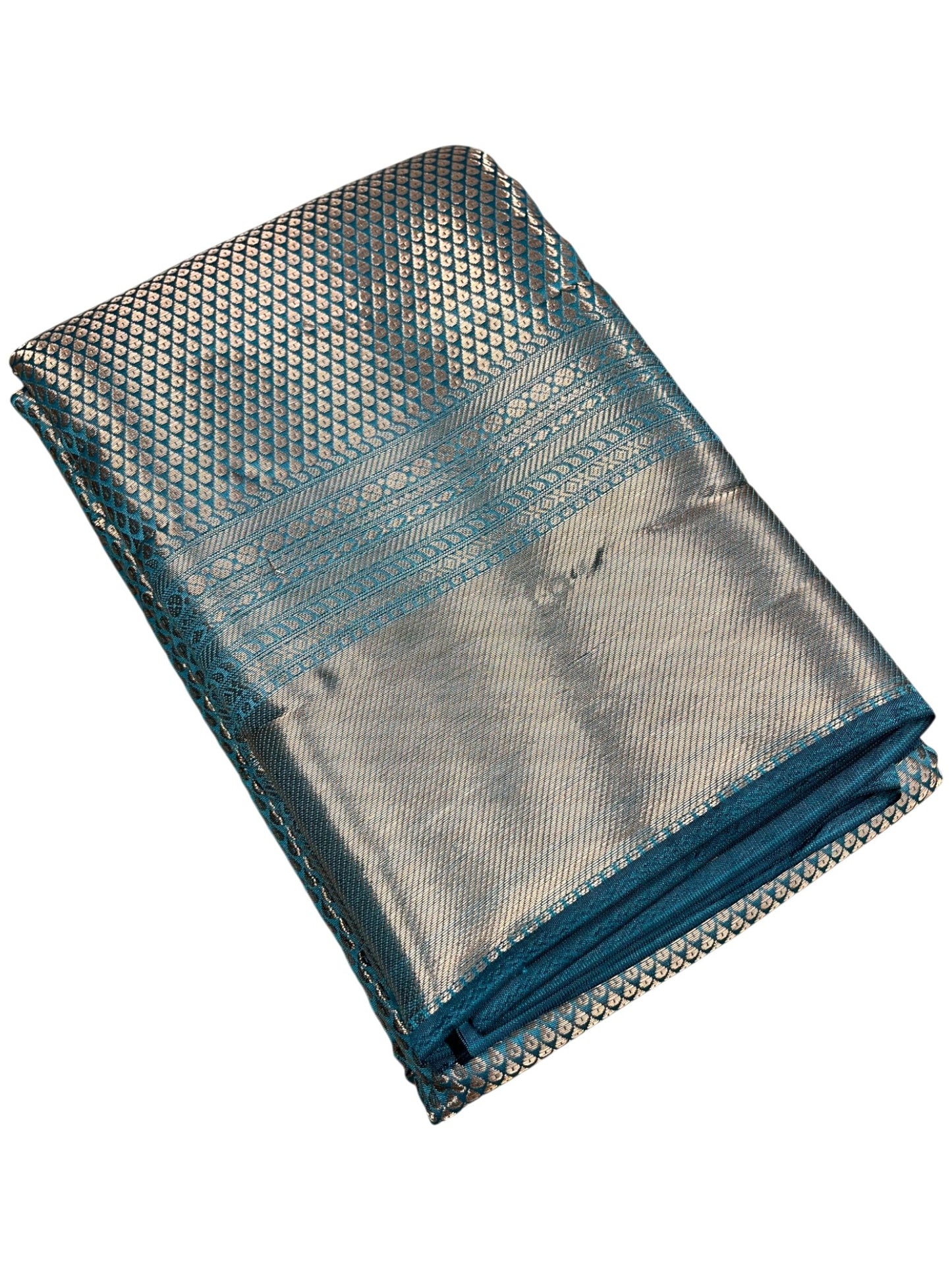 Southloom Premium Semi Silk Zari Work Bridal Brocade Saree in Blue with Matching Pallu